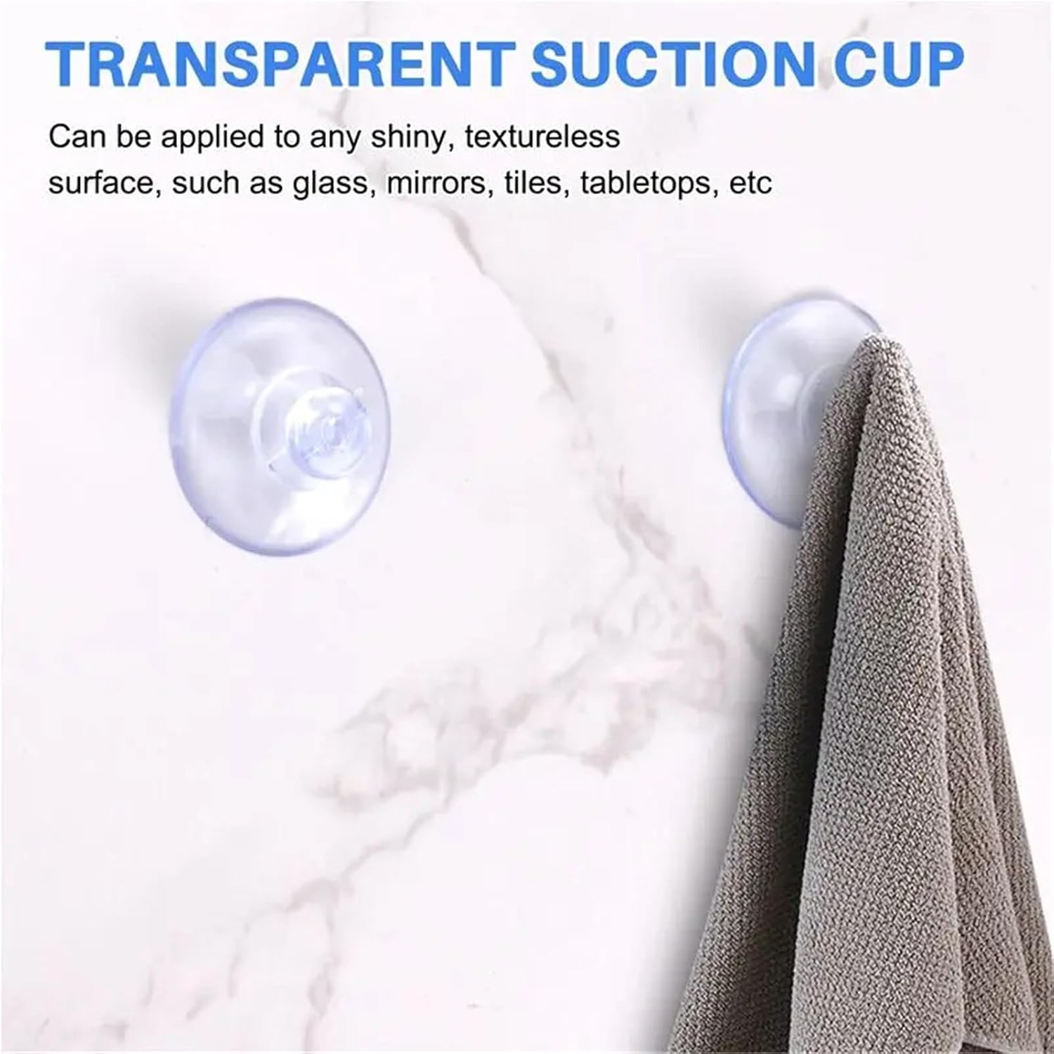 100Pcs Clear Blue Suction Cups 20mm PVC Sticky Pads for Glass Tile Mirror Smooth Surfaces