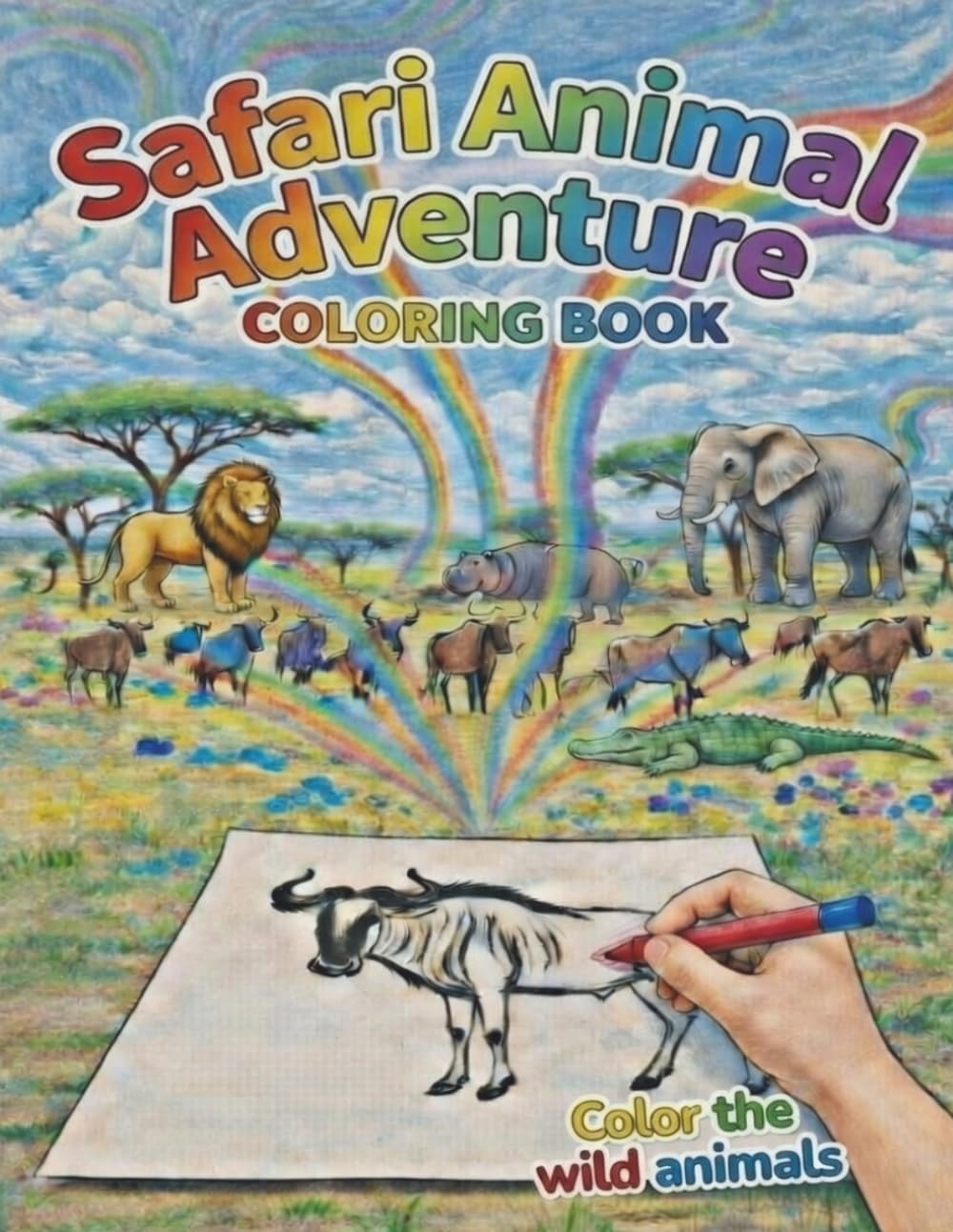 Safari Animal Adventure Coloring Book: African Safari Animals – Fun Coloring Pages for Kids)