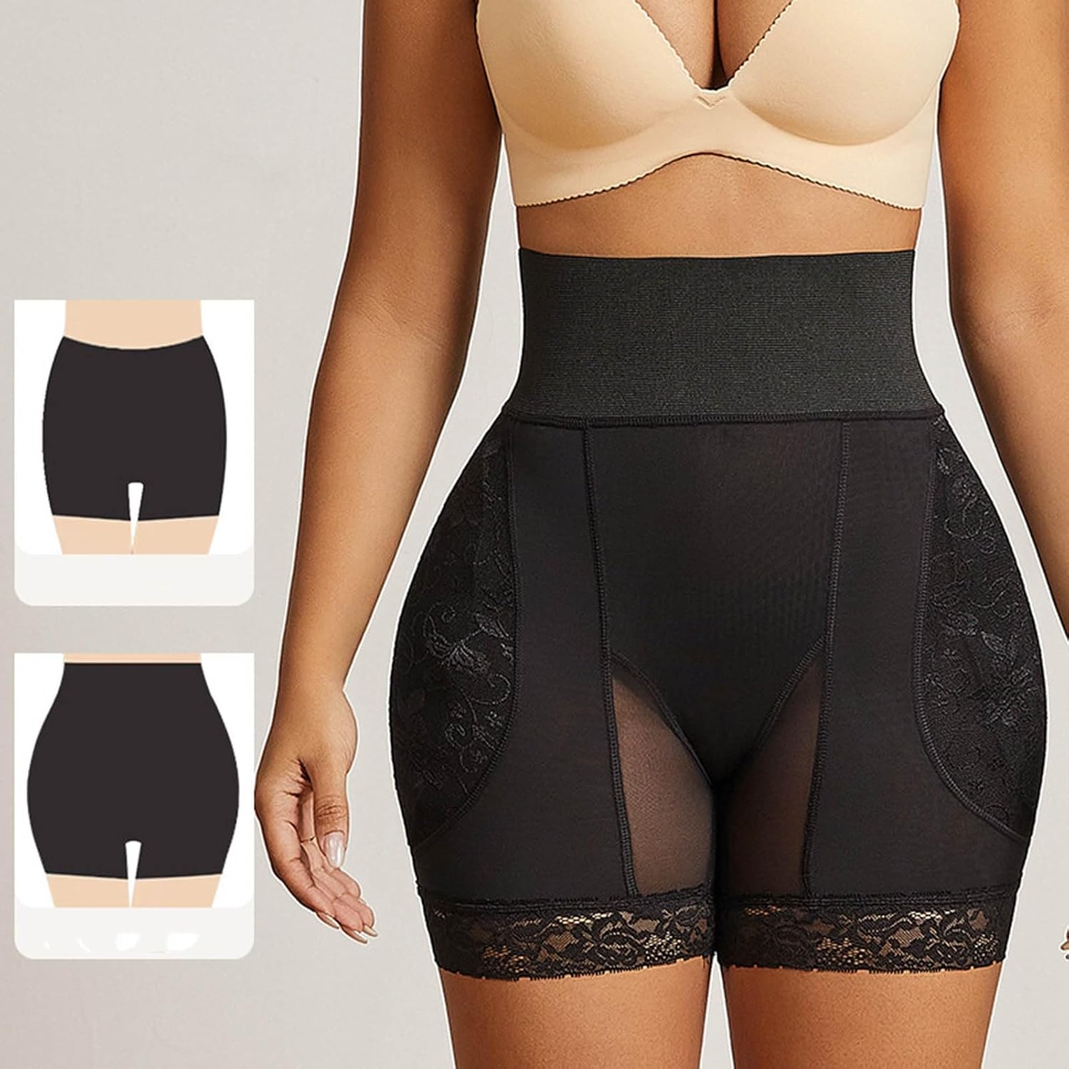 Butt Lift Body Shaper Shorts Shapewear for Women High Waisted Sexy Lace Tummy Control Thigh Slimming Underwear