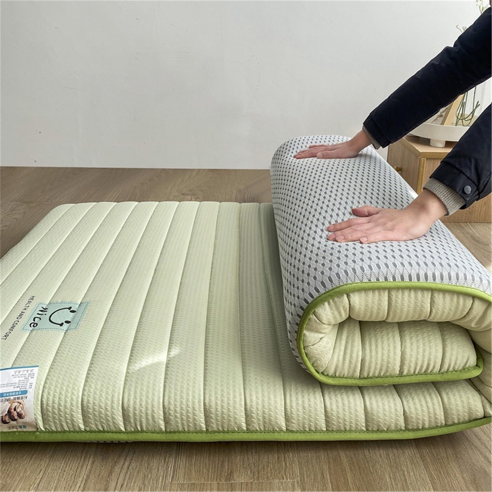 Materasso In Cotone 100% - Futon Giapponese, Tatami, Pieghevole, Per Pavimento - Singolo E Matrimoniale(03,150x200cm)
