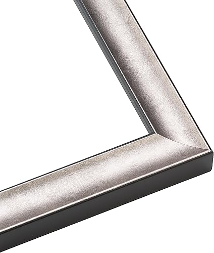 Miniatura 3 de Marco de fotos de madera real plateada de 33 x 33 pulgadas de ancho de 1.25 pulgadas Profundidad del marco interior de 0.5 pulgadas Marco de fotos