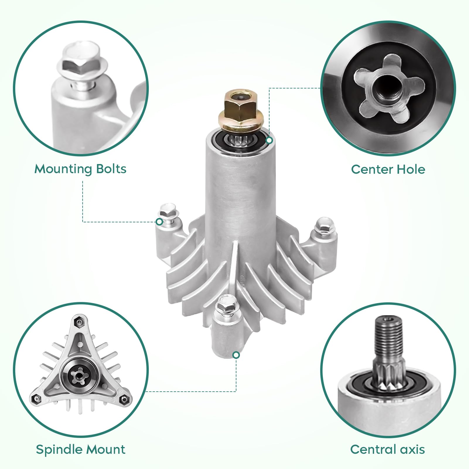 Kit de reconstrucción de cubierta para Craftsman LT1000 LT2000 130794 134149 144959 2 husillos 130794, 532130794, 2 cuchillas 134149, polea loca 131494, 95 1/1 2 pulgadas Cinturón 144959