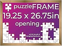 Vista 57 de Poster Palooza Kit de marco para rompecabezas de 18 x 24 pulgadas, incluye hojas de pegamento para rompecabezas, marco de madera de bronce