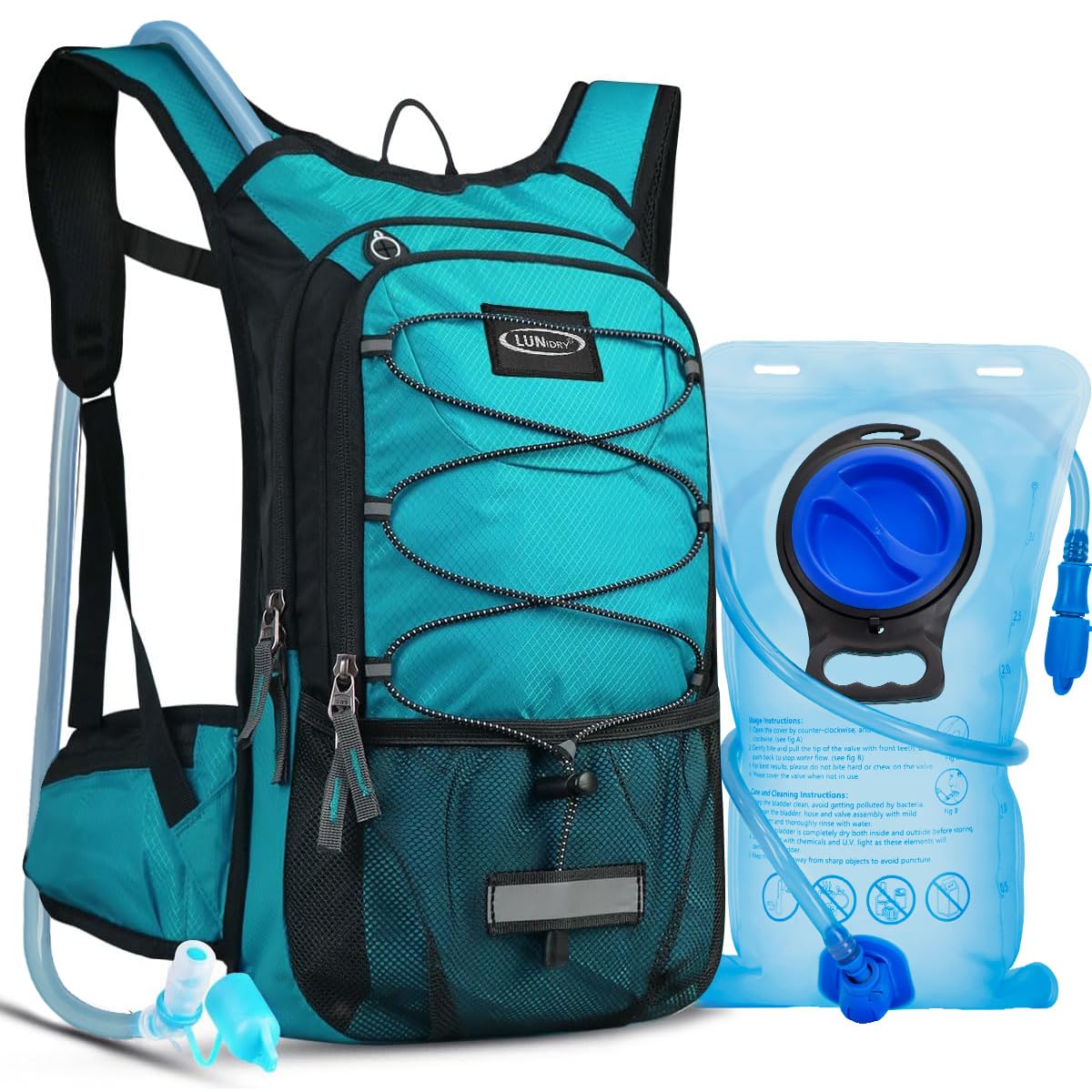 Zaino termico con sacca d'acqua da 3 l, senza BPA, a prova di perdite, mantiene i liquidi freschi fino a 5 ore, zaino per escursionismo, corsa, ciclismo, caccia, arrampicata