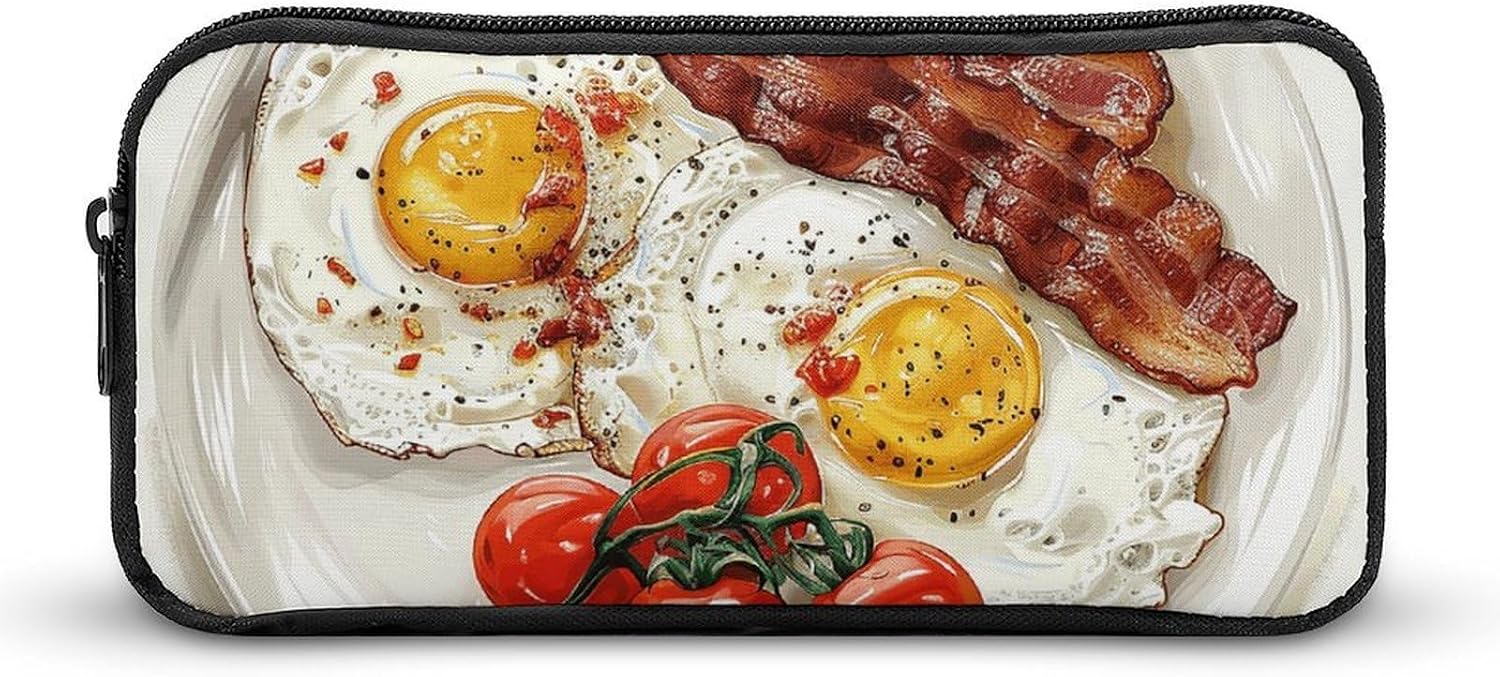 A Plate of Bacon Pencil Case Large Capacity Pencil Pouch