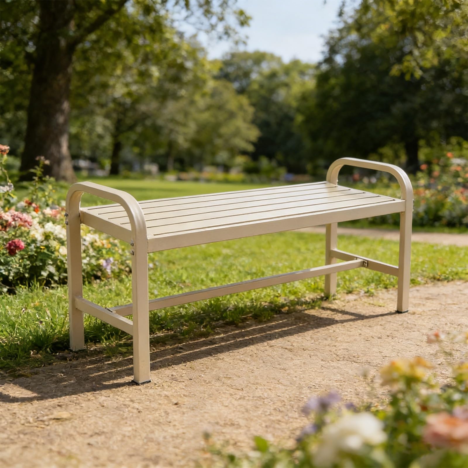 Panca di alluminio all'aperto, disposizione dei posti a sedere del giardino resistente alle intemperie per il patio ed il parco, uso commerciale e residenziale robusto
