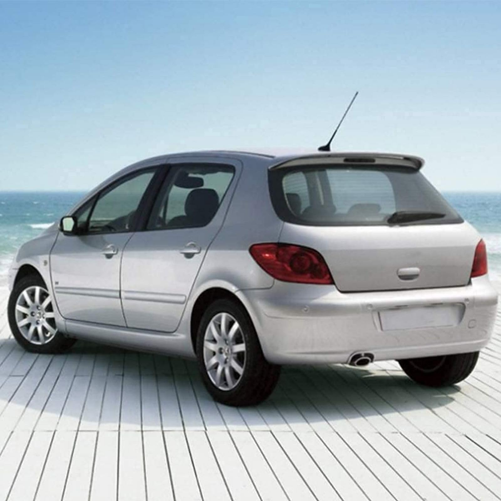 Voiture Becquets Arrière pour Peugeot 307, Coffre Arrière Toit Queue lèvre Aileron Aile Auto Modification Accessoires,Silver