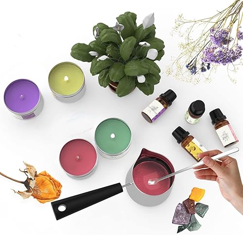 Miniatura 8 de Kit completo de fabricación de velas para adultos y niños, suministros de fabricación de velas que incluyen cera de soja para hacer velas, aceites