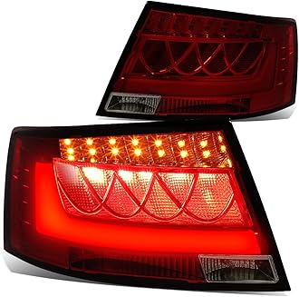 DNA MOTORING TL-LED-3D-A605-RD-SM LED 3D Tail Light Assembly Driver & Passenger Side [Compatible with 05-08 Audi A6]