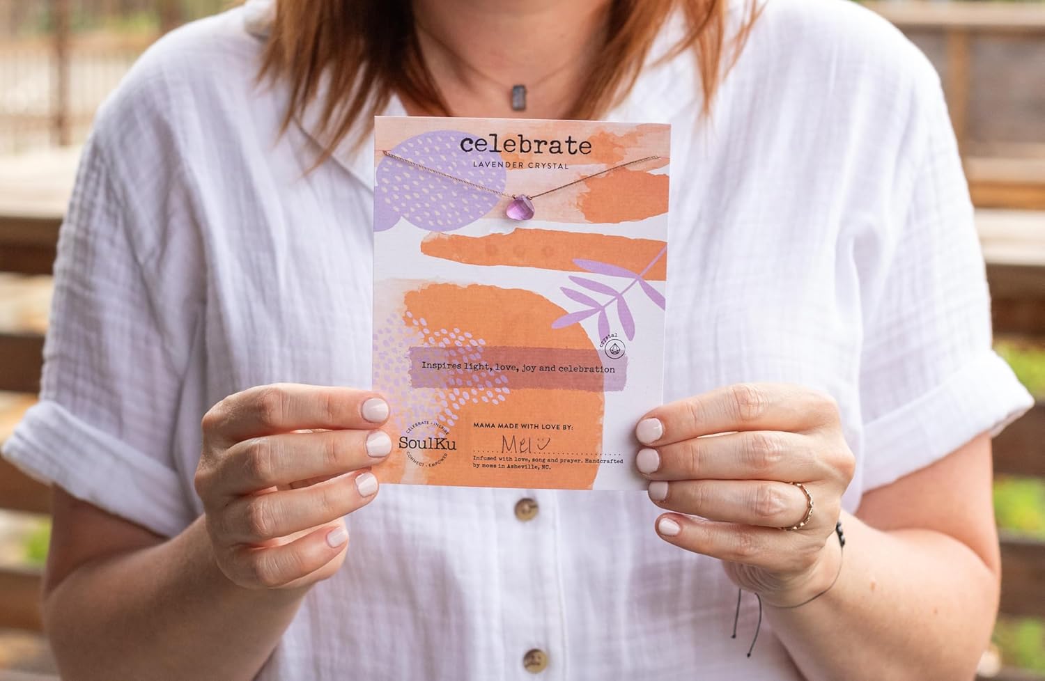 SOULKU Crystal Necklace, Handmade Healing Crystal Jewelry, Inspirational Jewelry For Women, 9x9 mm Cut Glass Crystal, Lobster Clasp and Extender with 16" Nylon Cord - Image 4