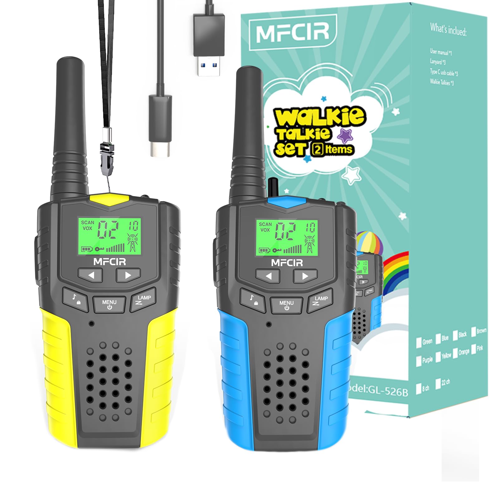 Amazon.com: Walkie Talkies for Kids Rechargeable 2 Pack,3 Miles