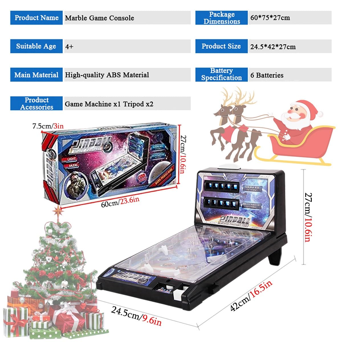 Amazon | 卓上ピンボールマシン ライトとサウンド付き電子ピンボール