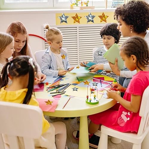 Miniatura 7 de 500 calcomanías de estrella dorada, calcomanías de estrella de lámina dorada, calcomanías autoadhesivas de 1 pulgada con purpurina metálica,