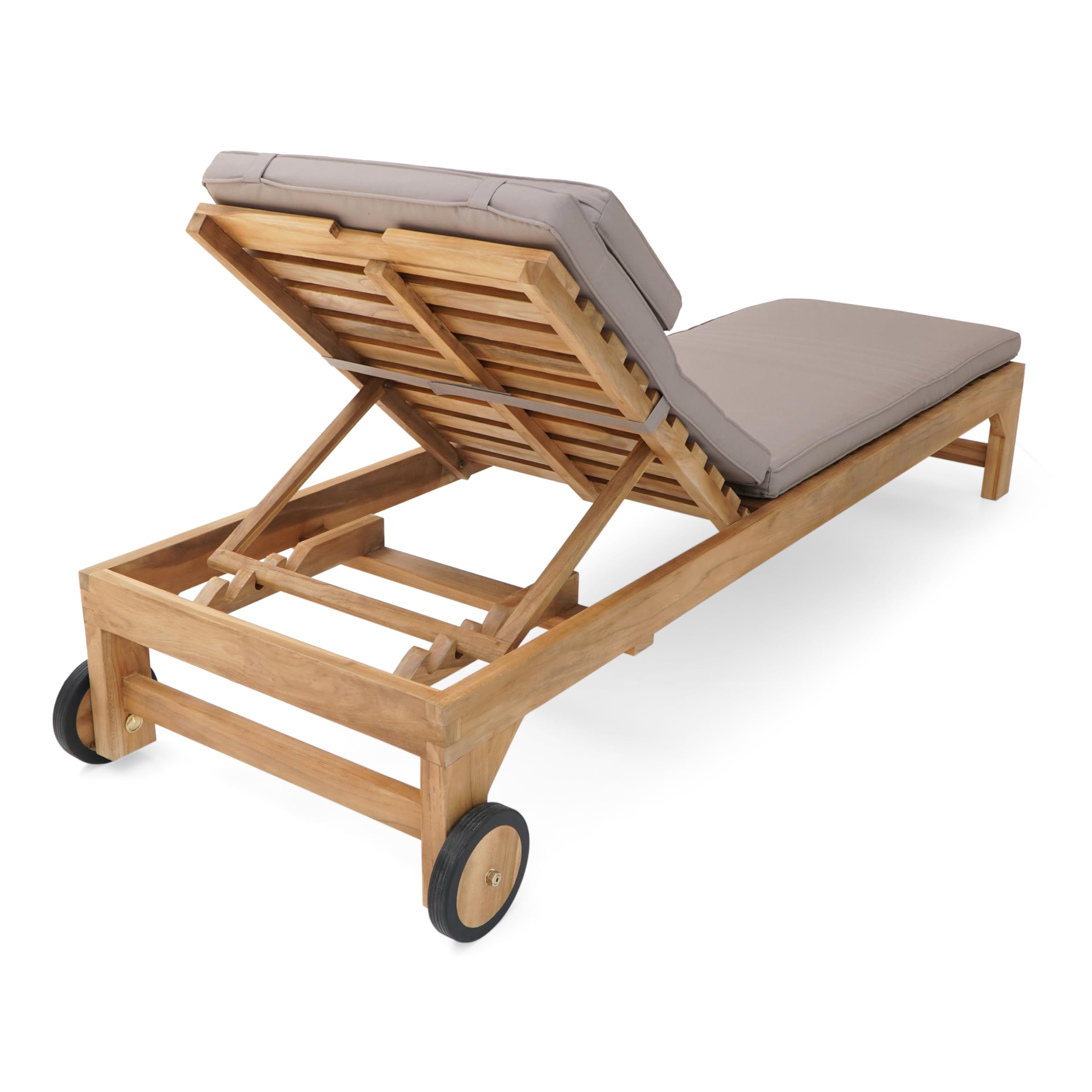 AXI Rama Bain De Soleil en Bois De Teck avec Coussin | Transat Jardin Réglable en 4 Positions | Chaise Longue pour L'Extérieur/Le Jardin