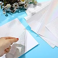 Vista 7 de 30 hojas de papel adhesivo holográfico de 10 estilos, láminas laminadas holográficas, vinilo transparente, impermeable, superposición holográfica