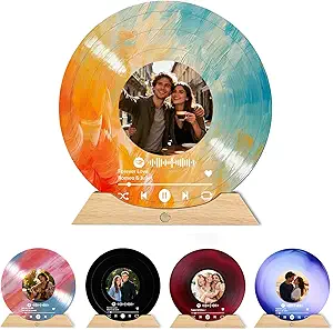 Personalized Vinyl Record with Photo and Spotify Plaque - Custom Music Art Decor