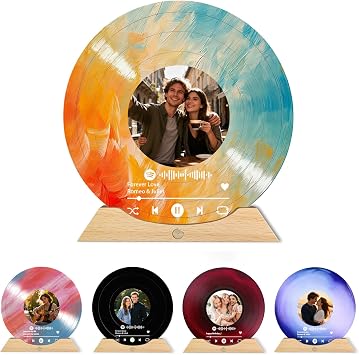 Personalized Vinyl Record with Photo, Custom Spotify Plaque, Acrylic Song Plaque Music Art Decor, Photo Gift for Couples, Boyfriend, Anniversary, Wedding, Graduation, Valentines Day