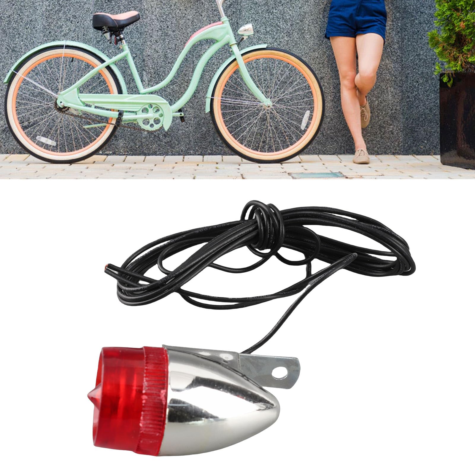 Ensemble de feux de vélo rétro, kit de feux arrière LED vintage avec générateur de 6 V – 3 W pour modification à faire soi-même, feux avant et arrière auto-alimentés pour la sécurité nocturne