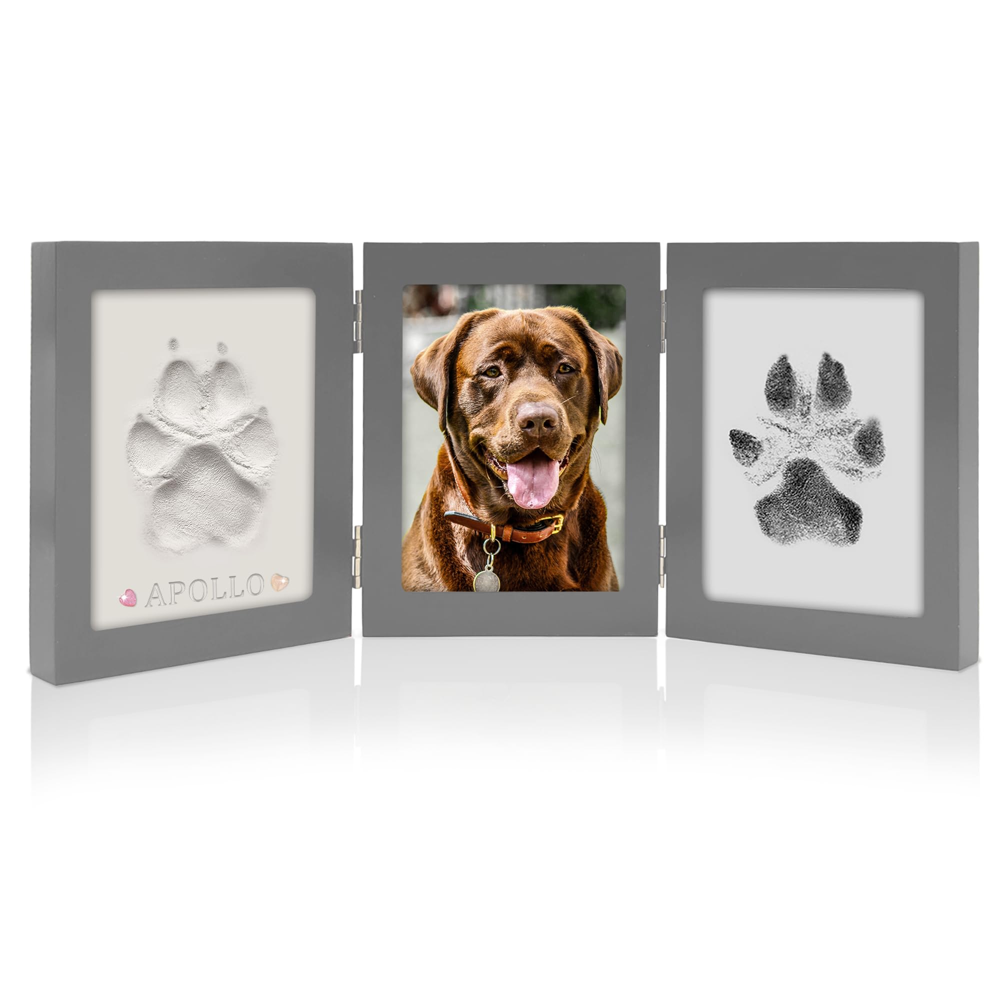 MYPAWLETS Ink&Clay Paw Print Kit Keepsake,Inkless Ink Pad & Soft Clay for Dogs/Cats Paw Prints,Pet Paw Print Impression Kit,Paw Print Stamp Pad for