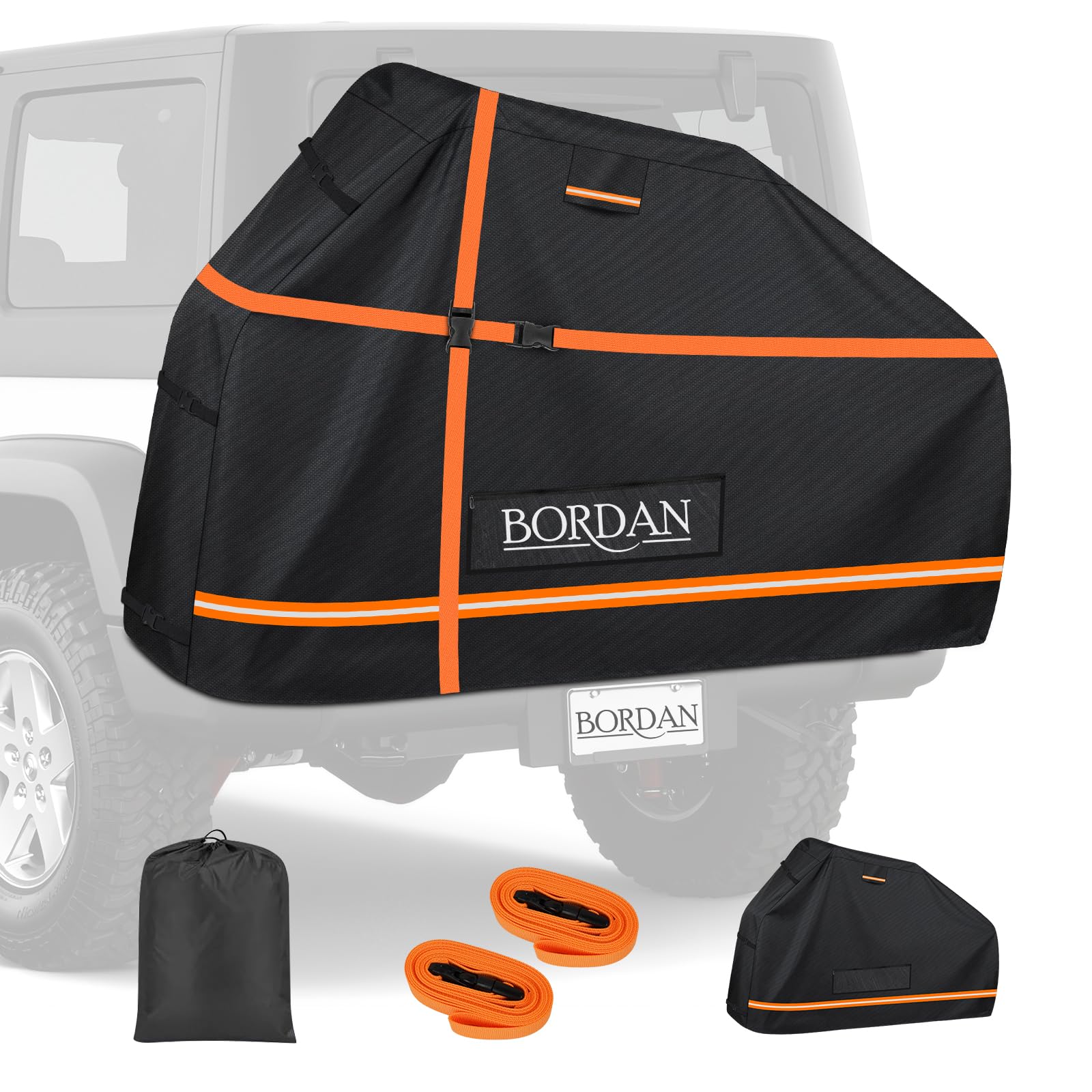 Bike Cover for Transport 1 Bikes on Rear Bike Rack, 600D Waterproof Bike Rack Covers for 1 Bikes on Hitch Travel, Outdoor Storage Bicycle Rain Cover for Transport on Rack with Straps & Storage Bag