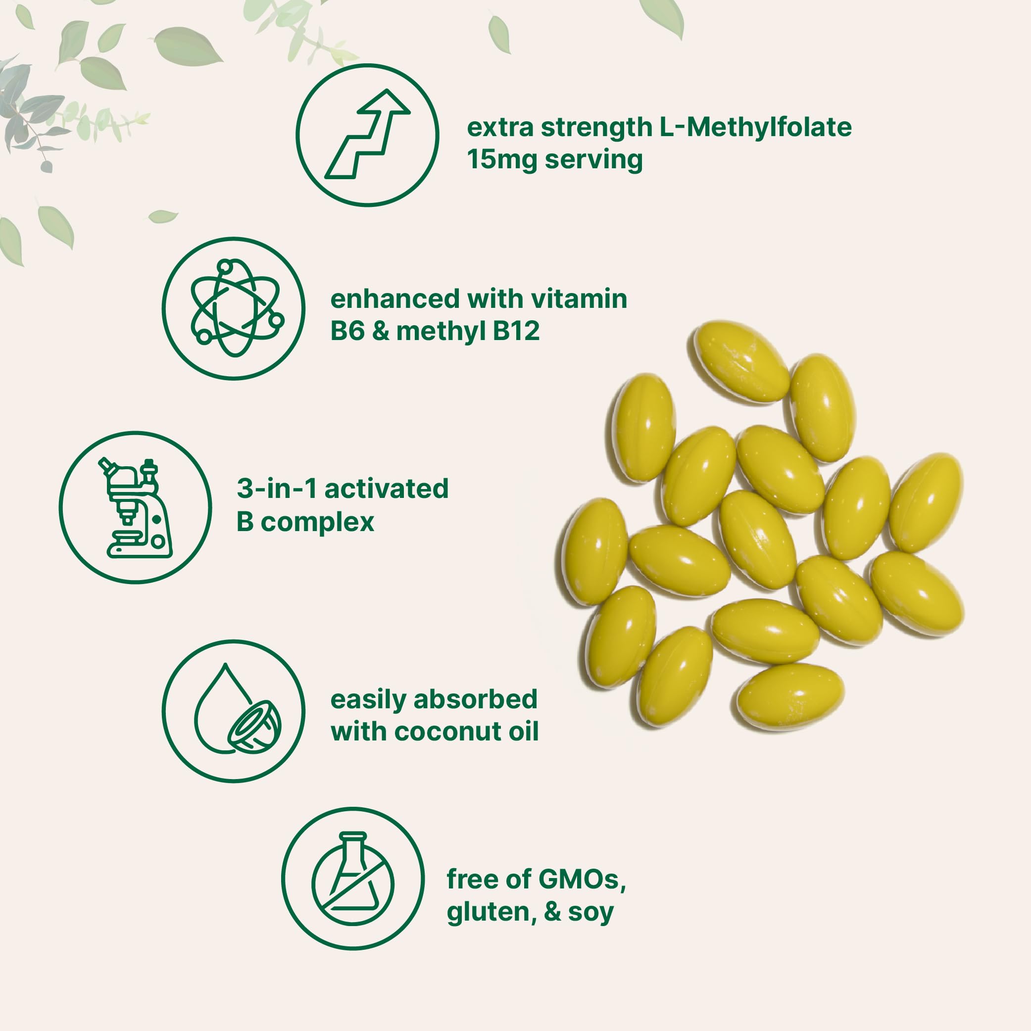 Micro Ingredients L Methylfolate 15mg, 240 Softgels — Amazon image 3