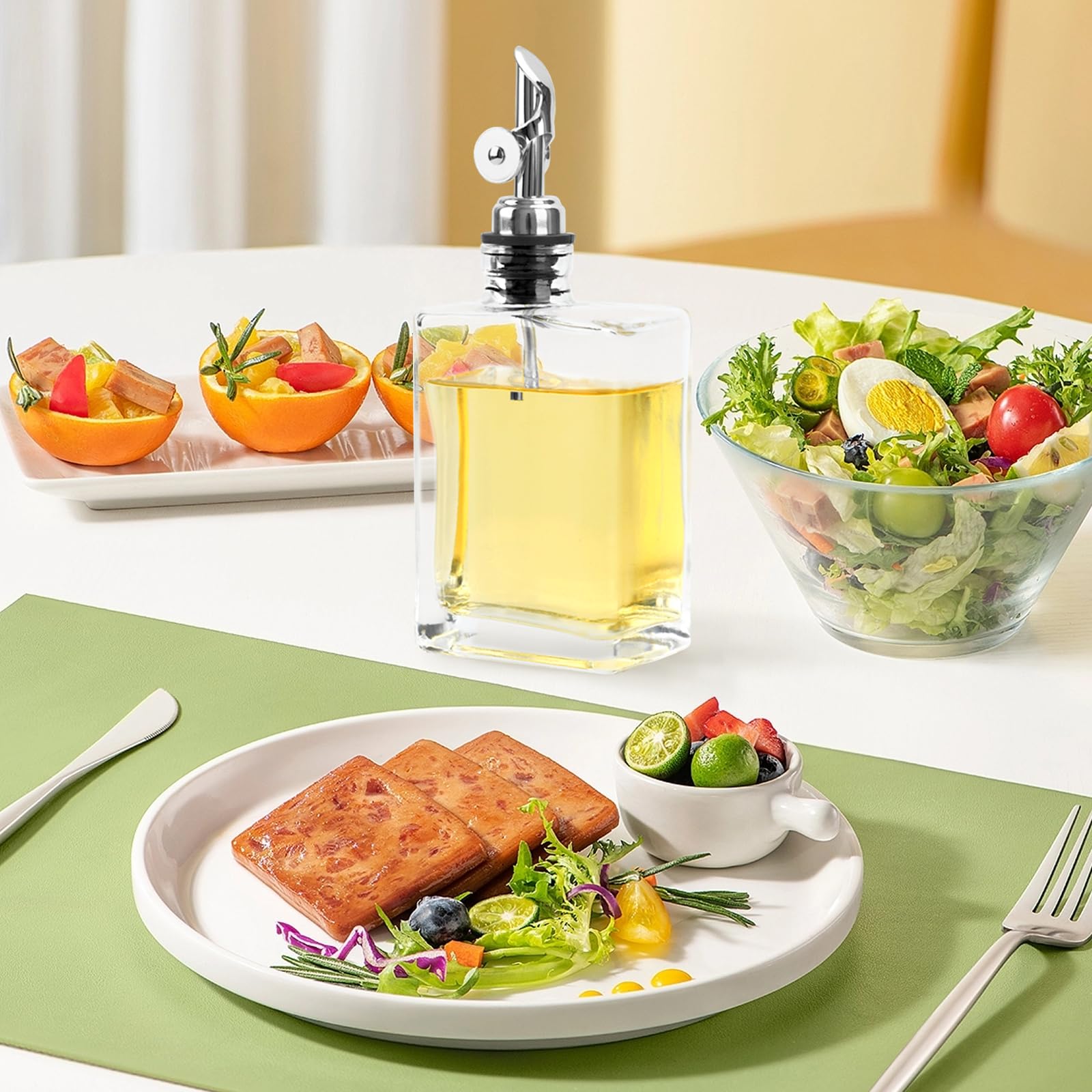 BSDLZCH Oil Dispenser Set, Silvery, 200ml, 2 Count, Reusable, Kitchen, Cooking, Serving