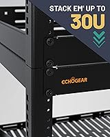 Vista 8 de ECHOGEAR 10U Network Rack - Wall Mountable Heavy Duty 4 Post Design Holds All Your Networking & AV Gear - Open Frame Design Includes 2 1U Vented