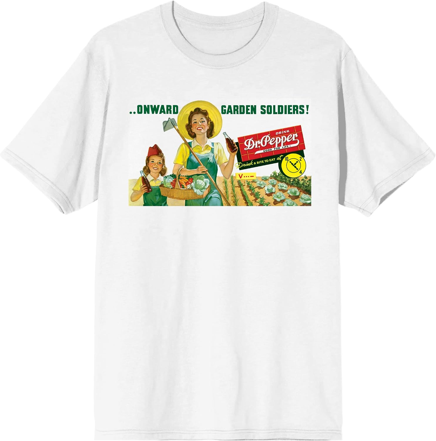 Dr Pepper Onward Garden Soldiers Vintage Ad Men's White T-Shirt