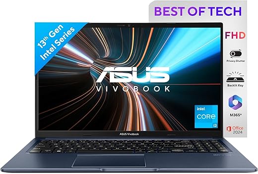 ASUS Vivobook 15, 15.6″ FHD (1920 x 1080), Intel Core i3-1315U, (8GB RAM/512GB SSD/Intel UHD iGPU/Windows 11/M365 Basic (1Year)*/Office Home…