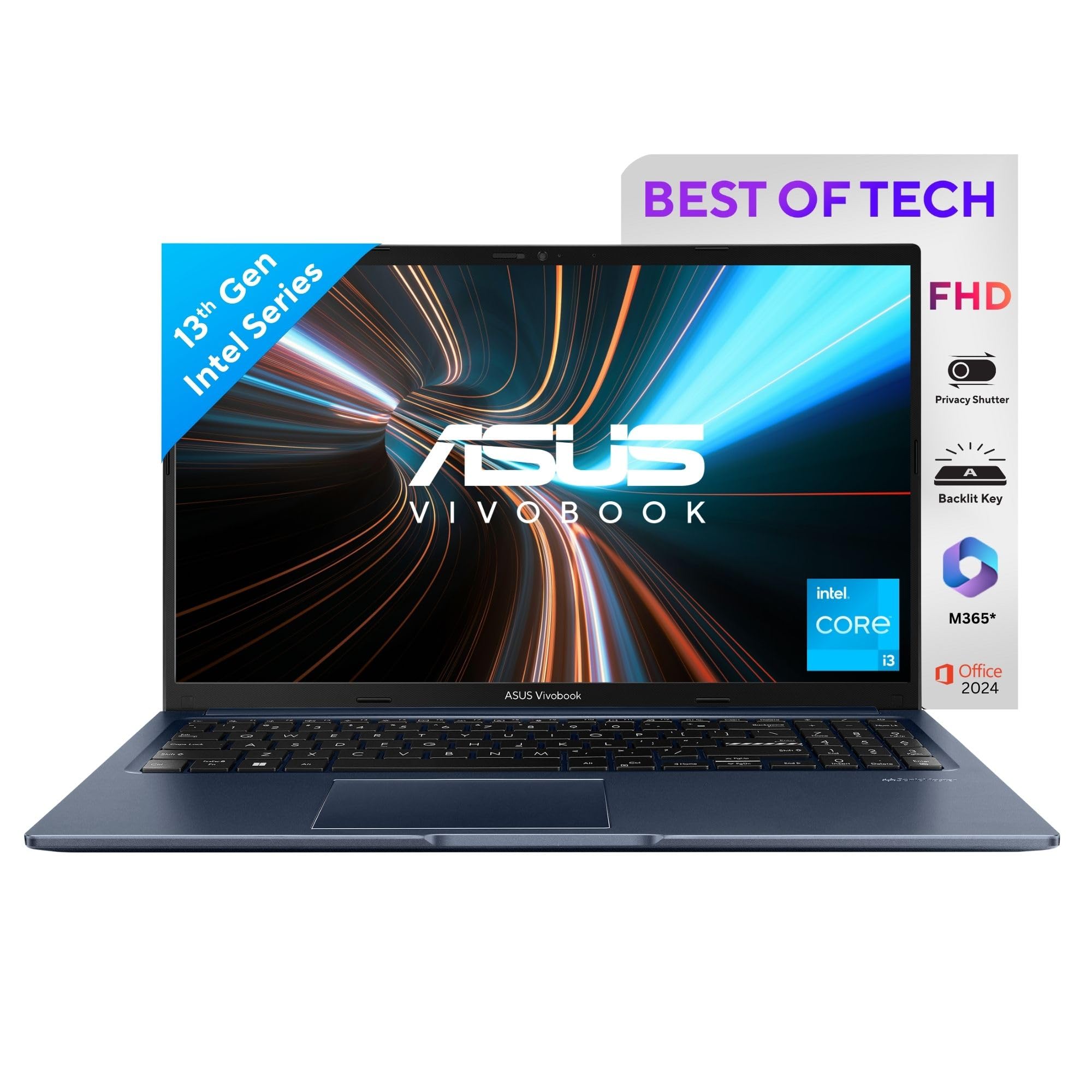 ASUS Vivobook 15, Intel Core i3 13th Gen 1315U, 8GB RAM, 512GB SSD