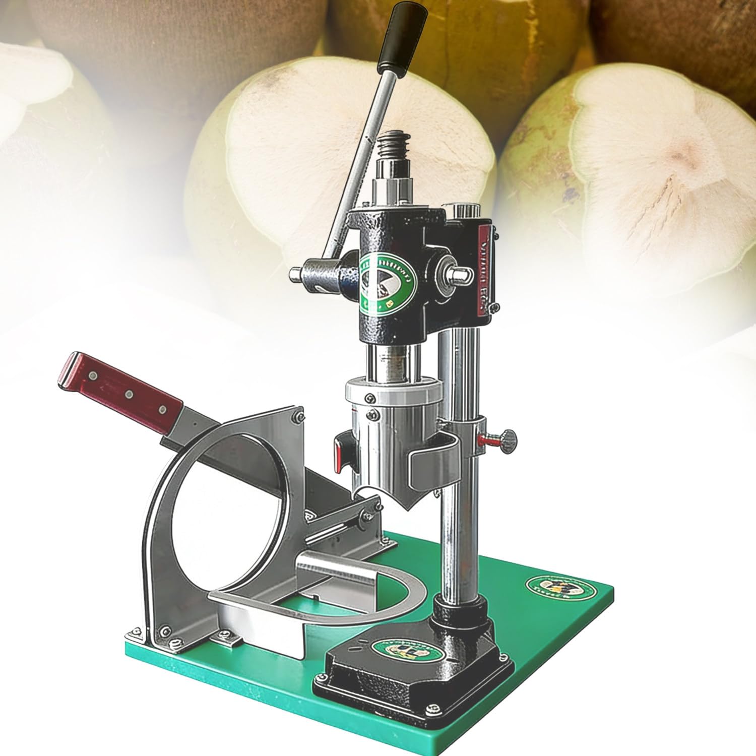 CelyToe Anti Slip Coconut Cutter Machine, Practical Coconut Opener with Fixed Support Bracket, Labor Saving Peeler Tool to Reduce Fatigue for Daily Fresh Coconut Processing IT-MCP1