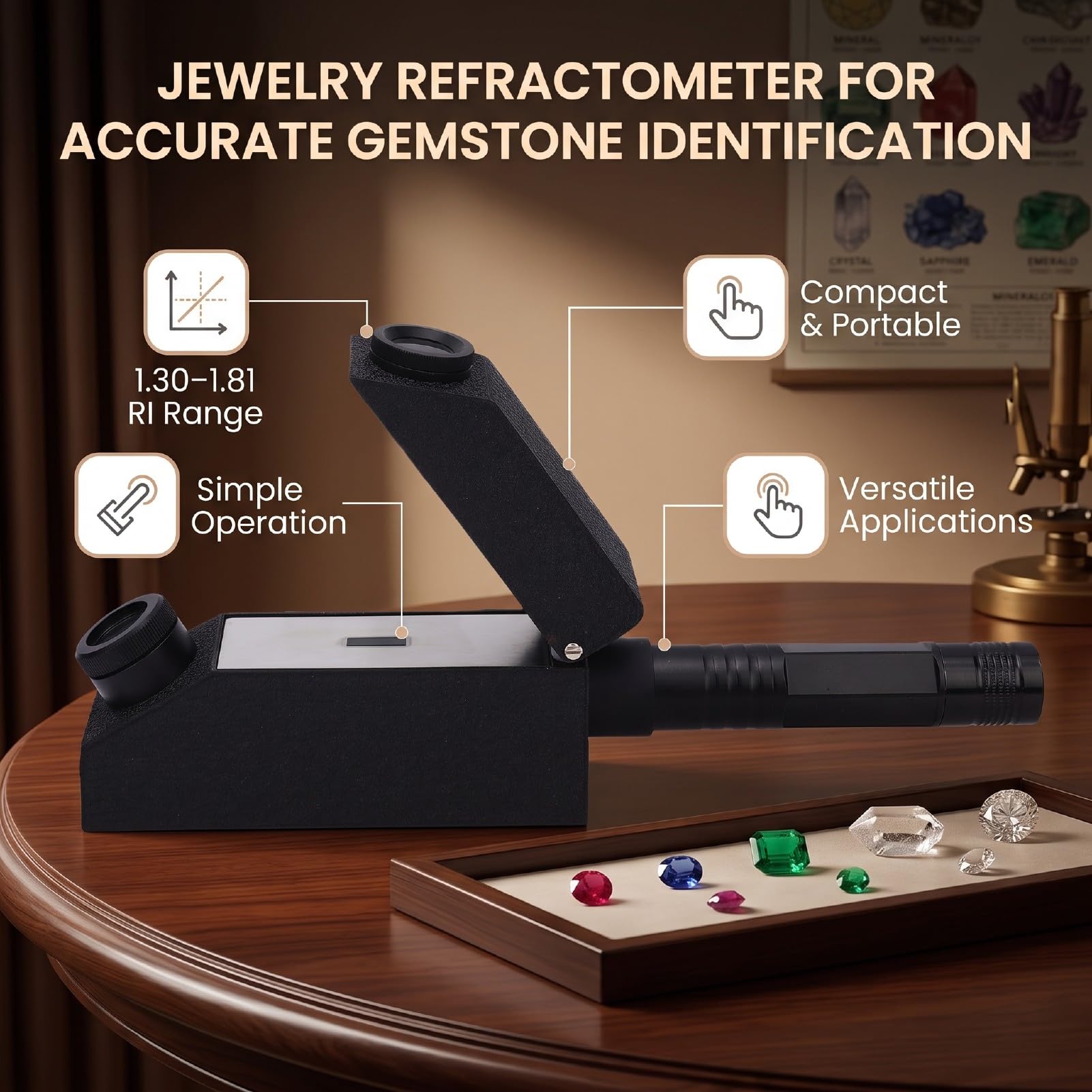 Luocute Réfractomètre pour Bijoux RI