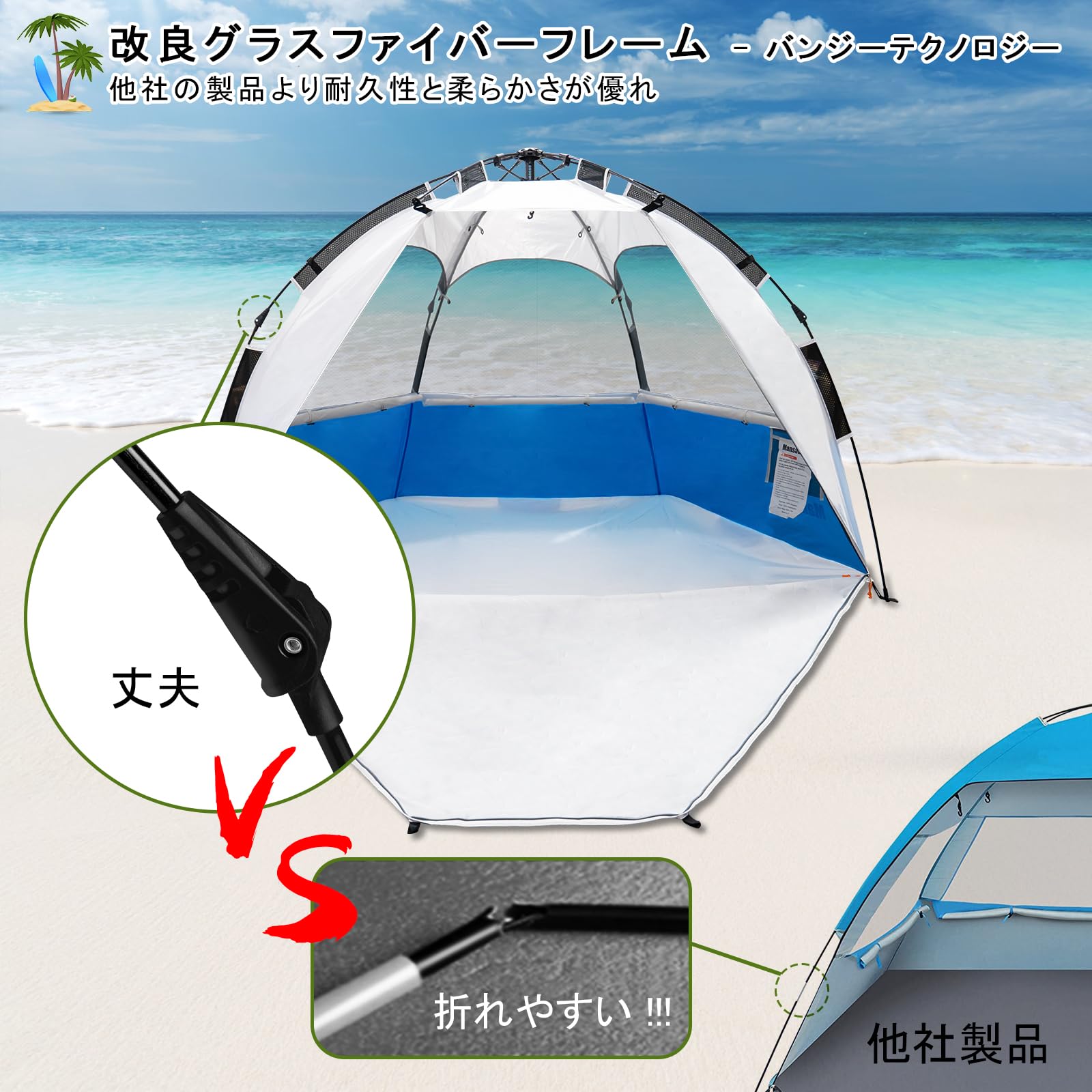 Amazon | MANSADER テント ワンタッチテント サンシェードテント 5人~6