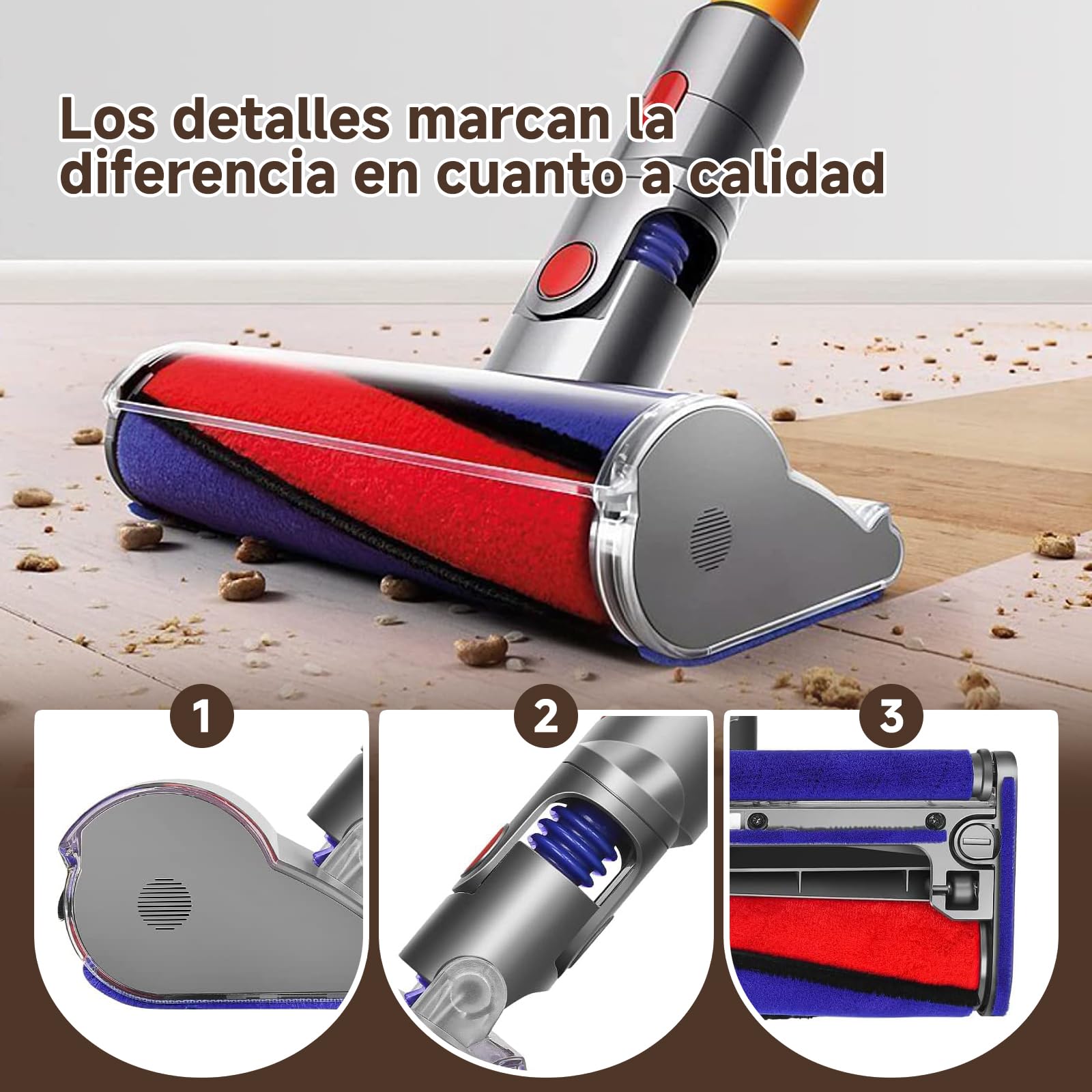 V11Cepillo para Dyson V15 V10 V8 SV10 SV12 SV14,cepillo eléctrico suave para suelos duros,Cepillo de rodillo suave