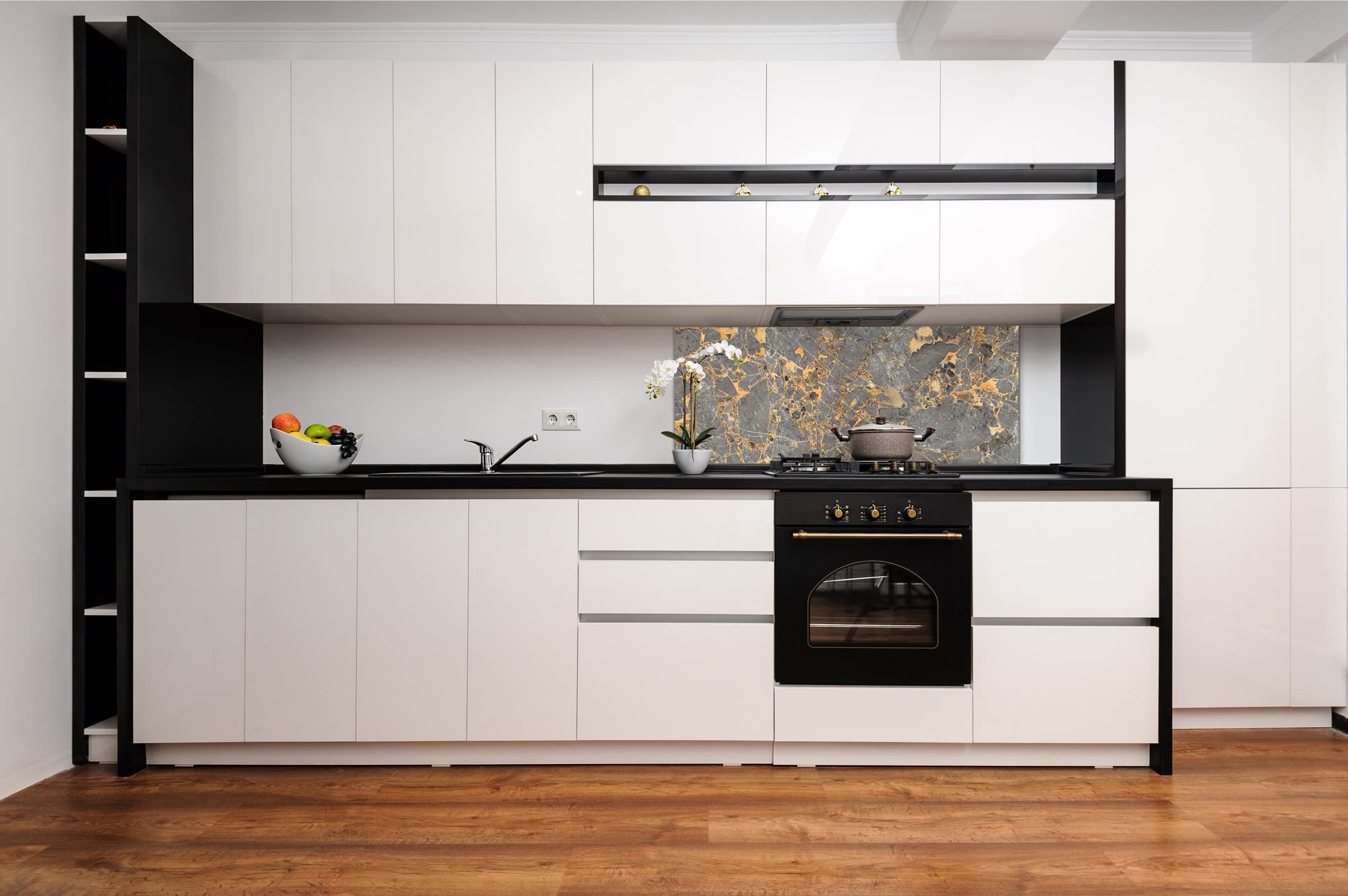 Concept Crystal Pannello Cucina Moderno in Vetro - Schienale per pareti di Grande Formato BBS17: Marmi 2 Serie