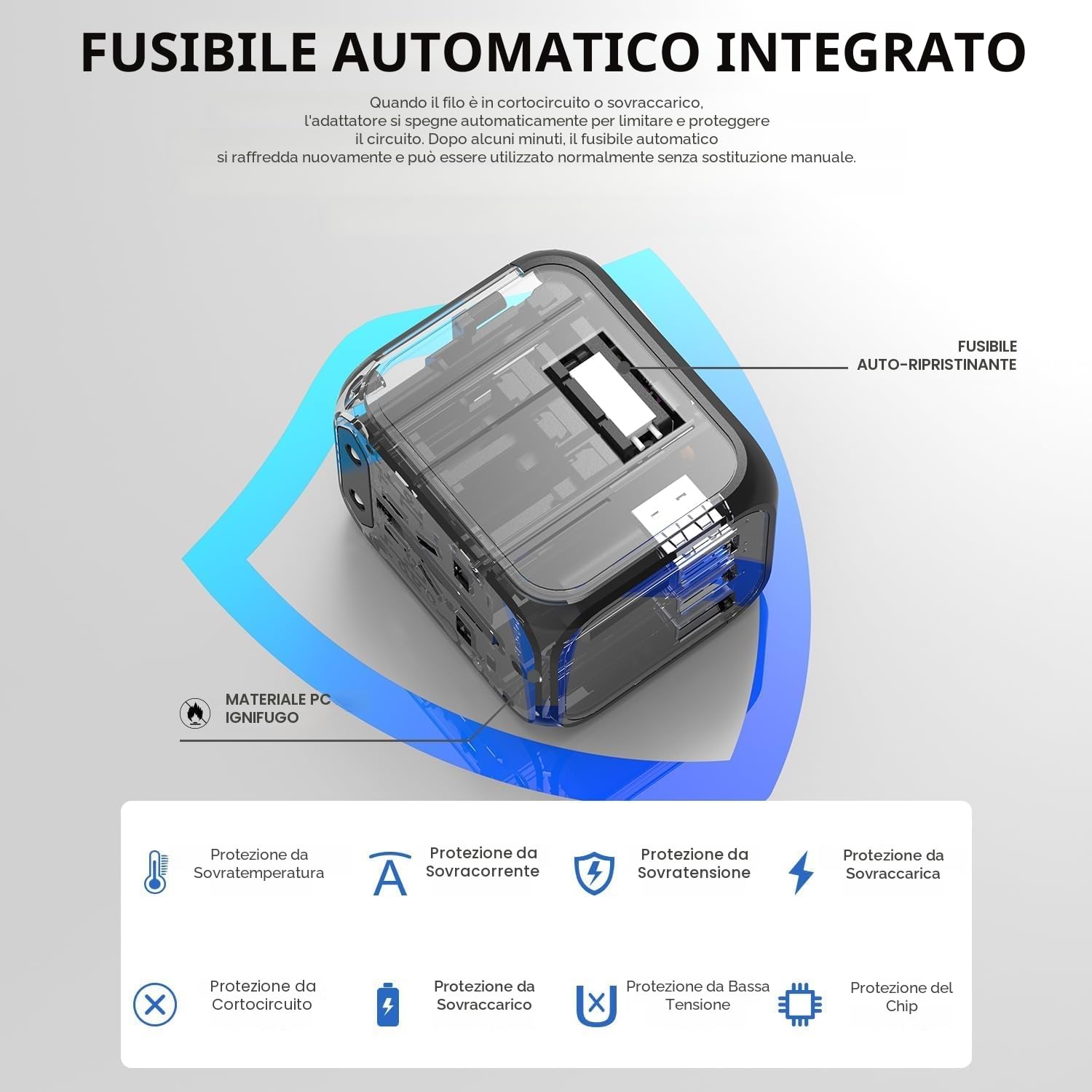 MAOMAOCON Adattatore da viaggio universale da viaggio con PD20 W, 2 USB, 1 presa USB C e 1 AC, adattatore universale per Germania, USA Inghilterra, Thailandia Italia Australia