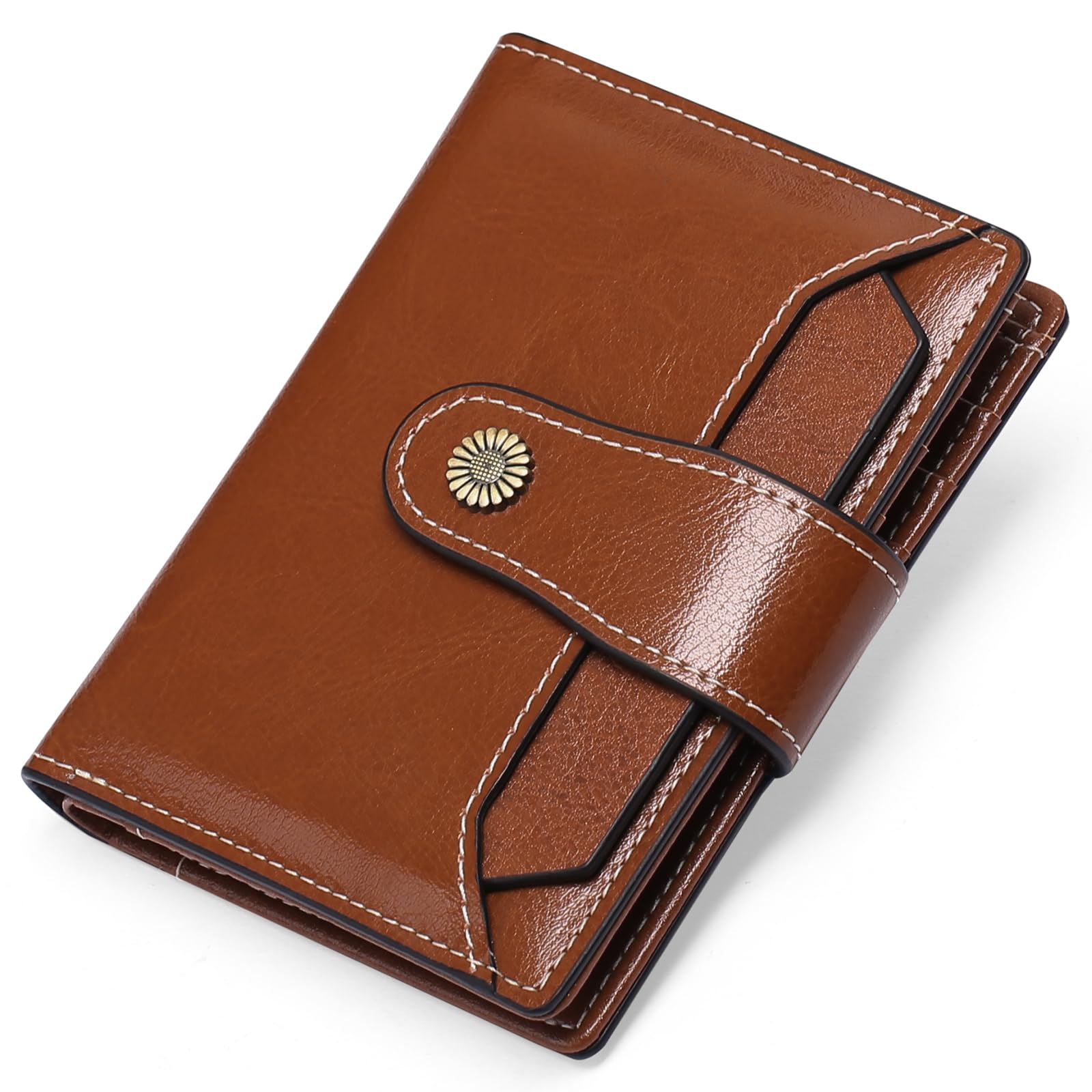 FALAN MULE Small Wallet for Women Genuine Leather Bifold Compact RFID Blocking Small Womens Wallet