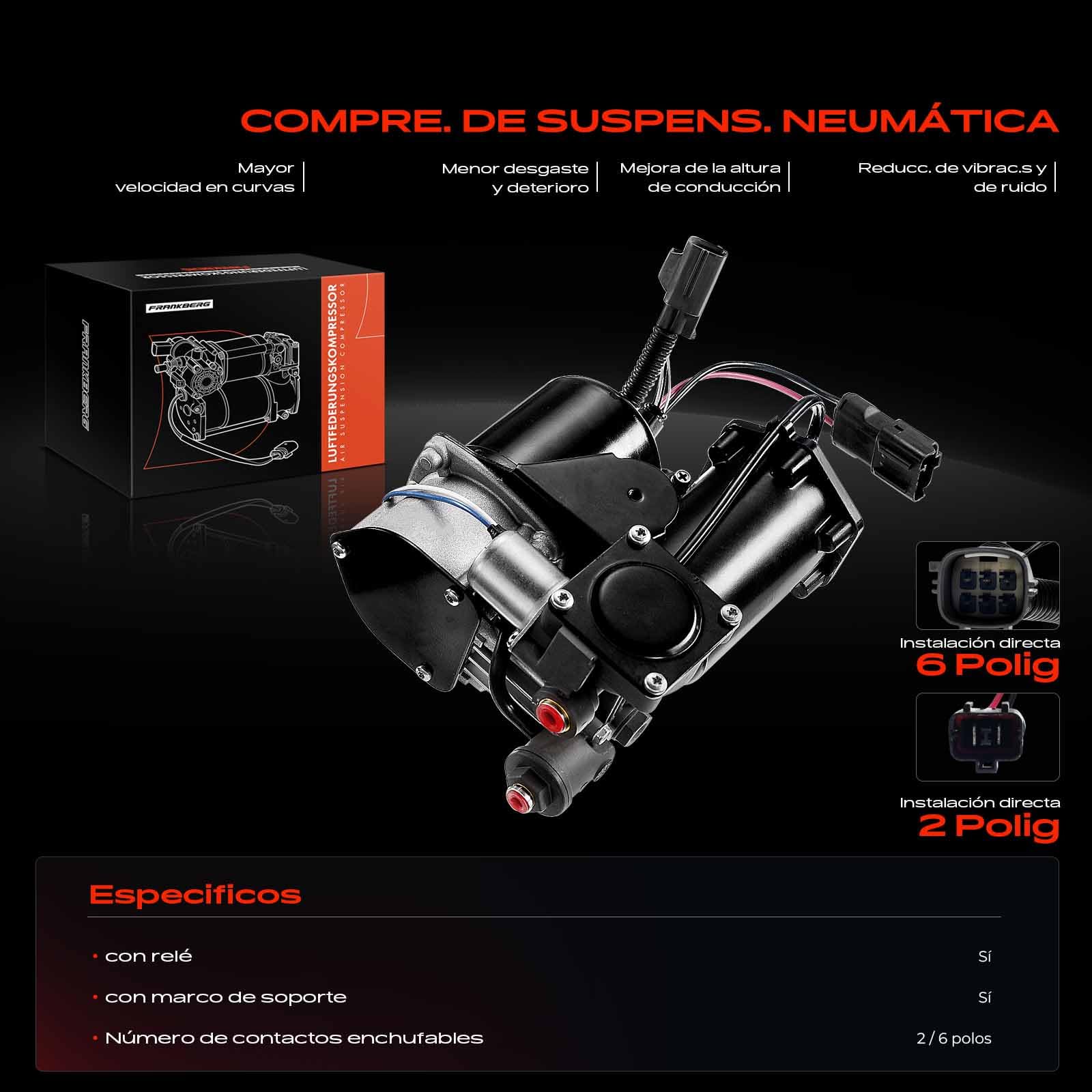 Frankberg Compresor de suspensión de aire Compatible con Discovery III L319 LA TAA 2004-2009 Discovery IV L319 LA 2009-2018 Rang.e Rov.er Sport L320 2005-2013