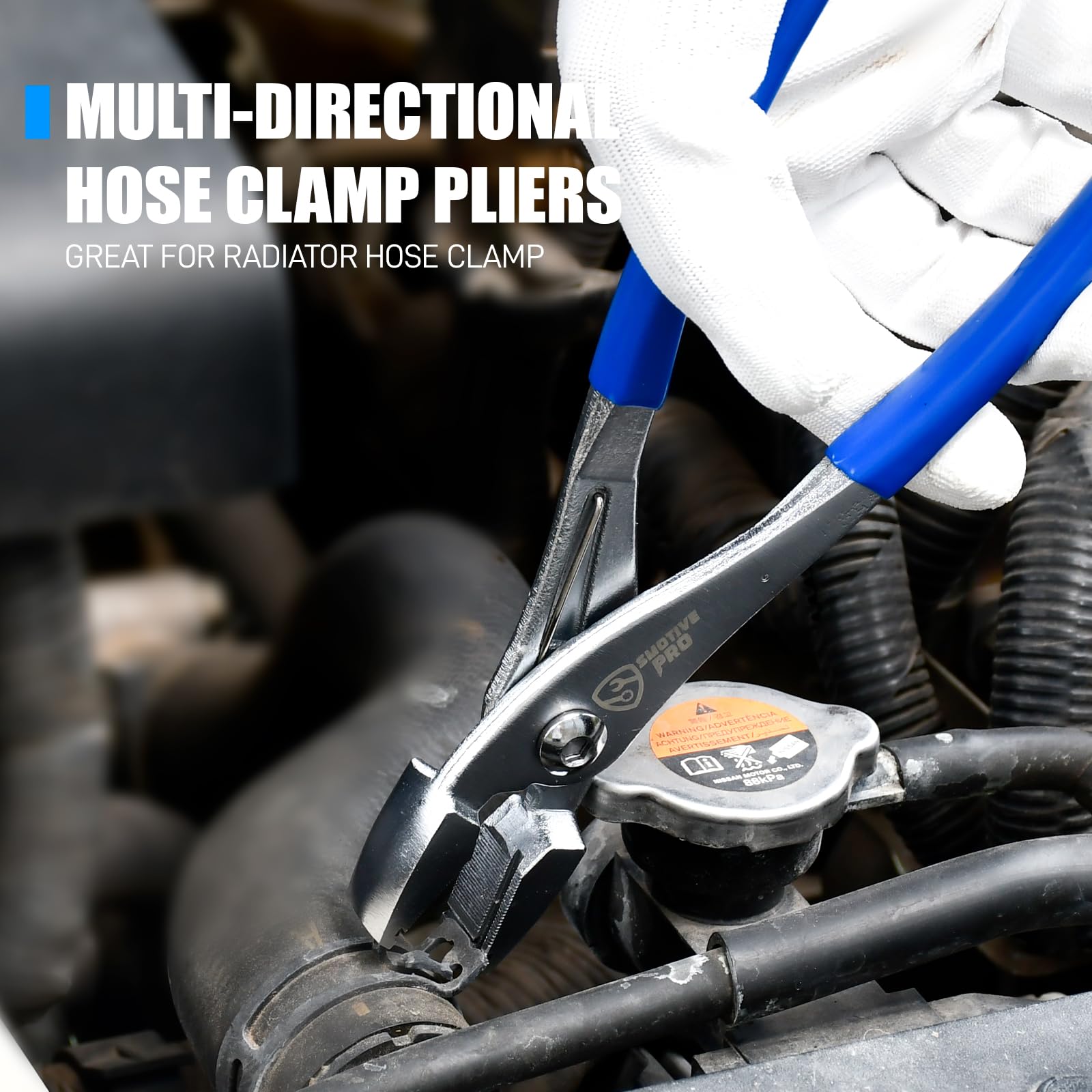 SMOTIVEPRO Pince à colliers de serrage multi-angle pour conduites de carburant et tuyaux de refroidissement, cruciformes pour tous les types de colliers de serrage, pince de serrage avec poignée