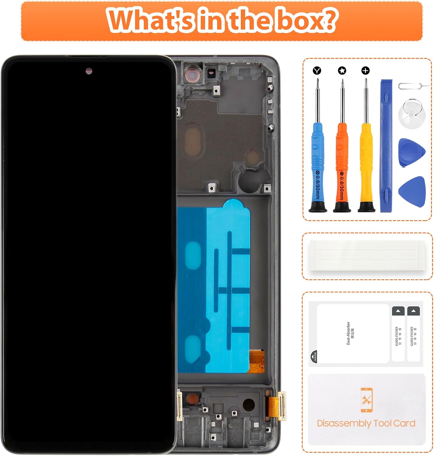 OLED Screen For Samsung Galaxy A51 5G Screen Replacement For Samsung A51 5G LCD Screen SM-A516F Touch Display Digitizer Assembly Repair Parts With Frame(Black With Fingerprint Function,Not Fit A51 4G)
