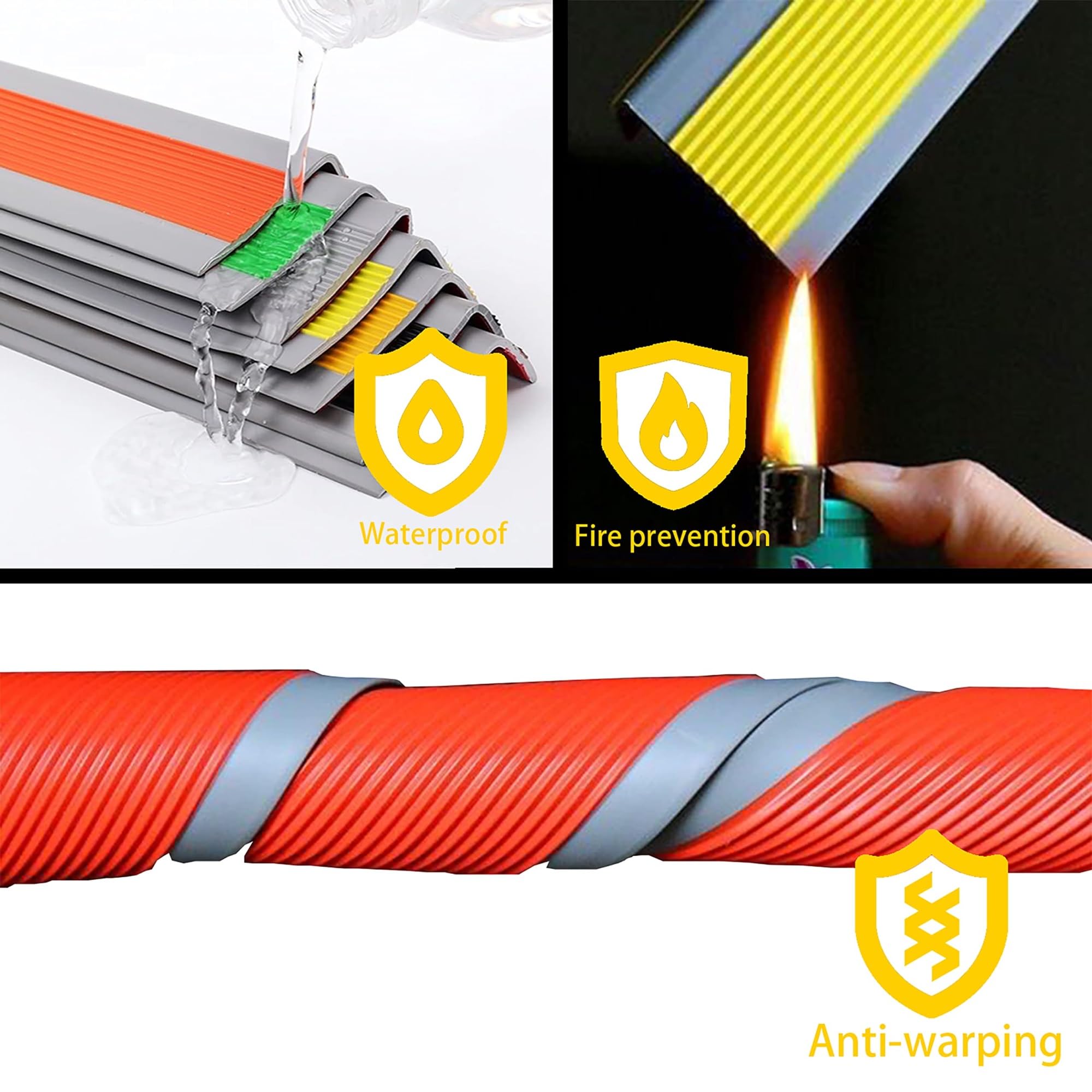 Rutschfeste, wasserdichte Stufenmatten mit abgerundeten Kanten, 10 m x 5 x 2 cm, einfach zu installieren, fest klebend, gelb, sicherer Trittschutz für den Innen- und Außenbereich