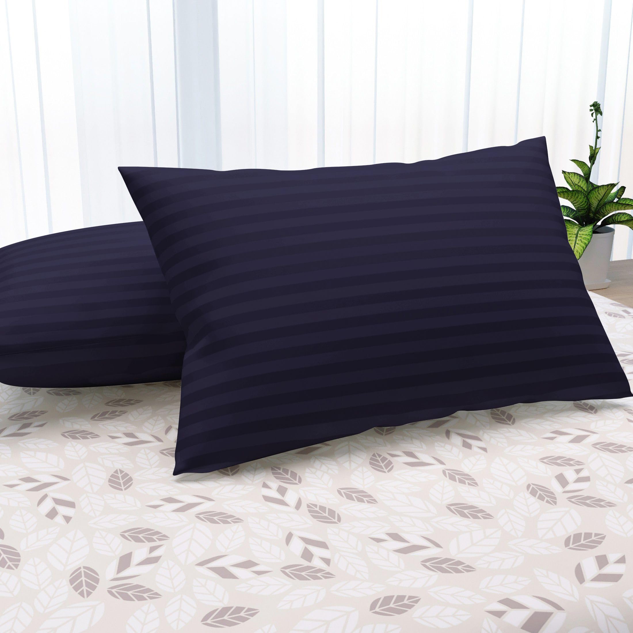 LA VERNE Microfiber Virgin Microfibre Blown Technology Filled Luxurious Anti Bacterial Cloth Sleeping Pillow (Blue, Pack of 2)