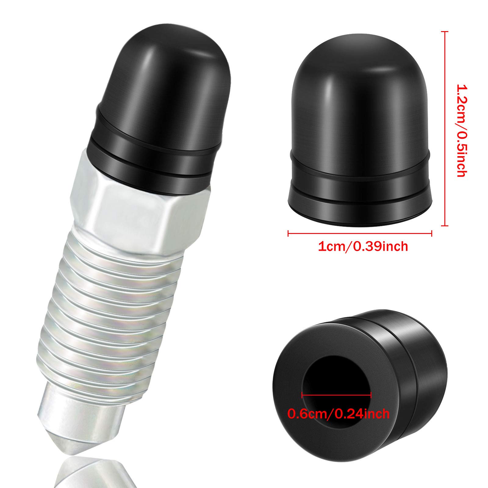 20 Tapones Goma Tornillos Purga Freno - Protección Contra Humedad Y Suciedad, Para Motos Y Coches M6/M8/M10
