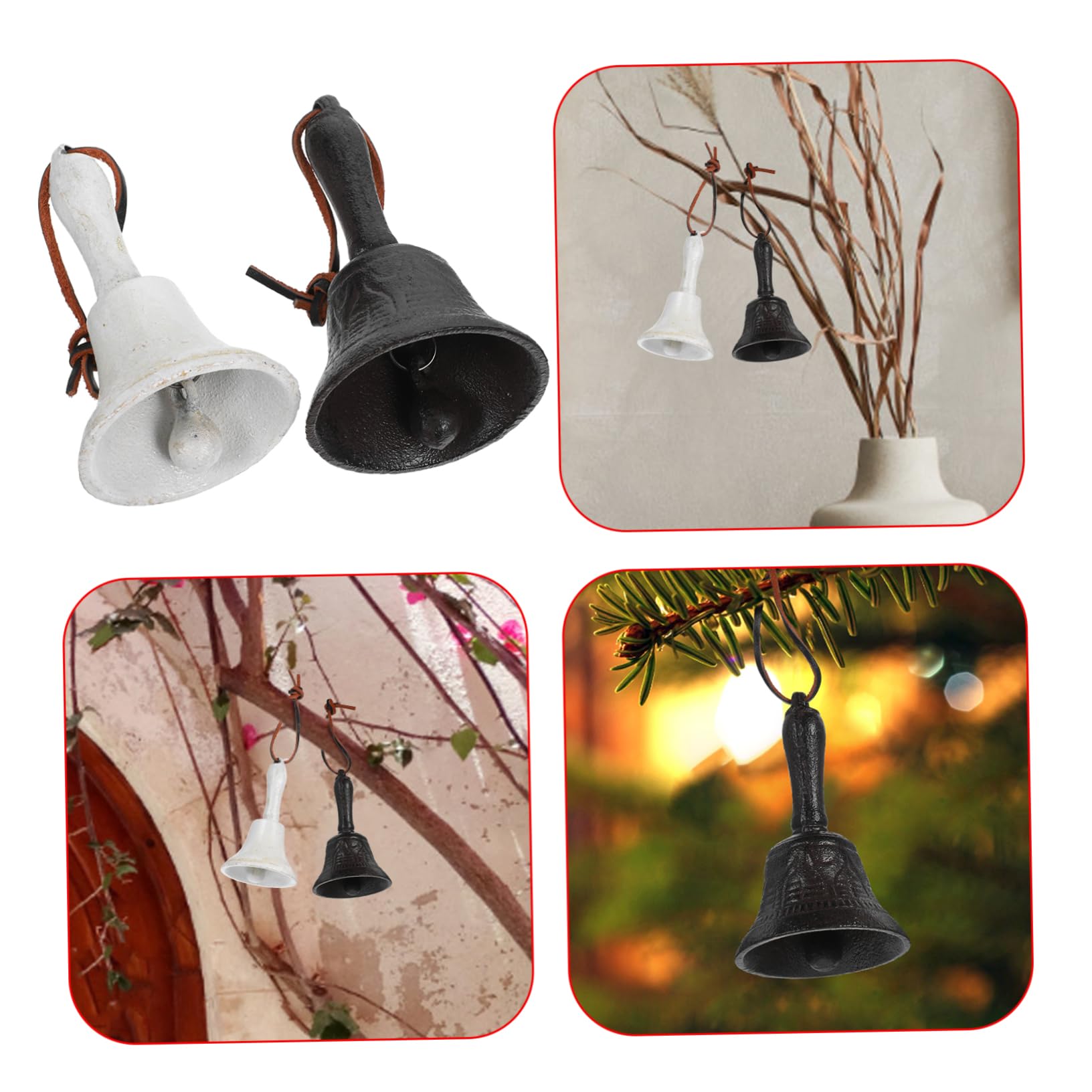 Campanella a Mano in Ferro Vintage 2 Pezzi per Uso | Forma Classica, Ornamento Artistico, Segnalazione a Colleghi, Addestramento e Caregiver