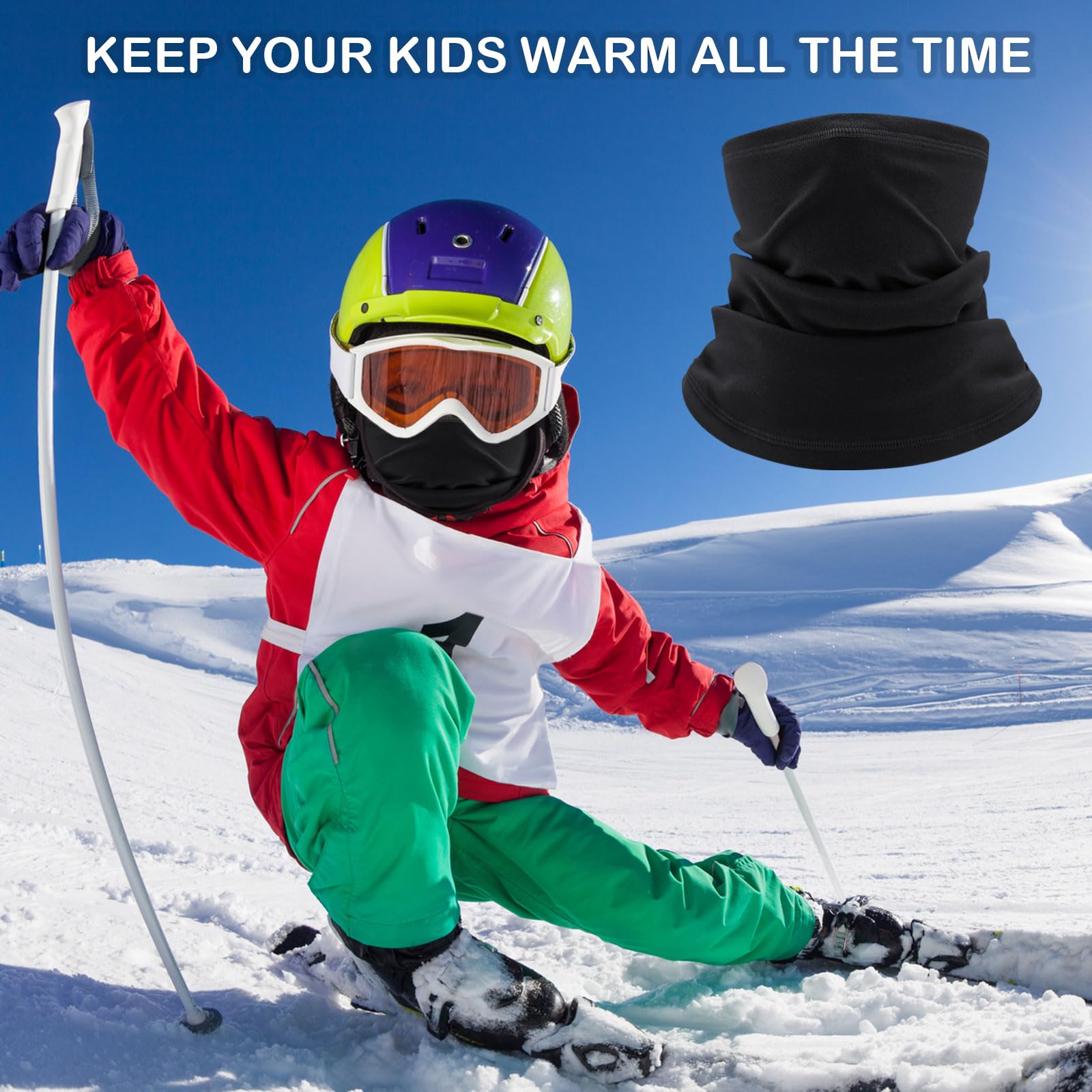 SKHAOVS Paquete de 3 calentadores de cuello de invierno para niños, bufandas de cuello para niños y niñas, calentador de cuello para niños, bufanda para niños, bufanda para niños, bufanda para niños,