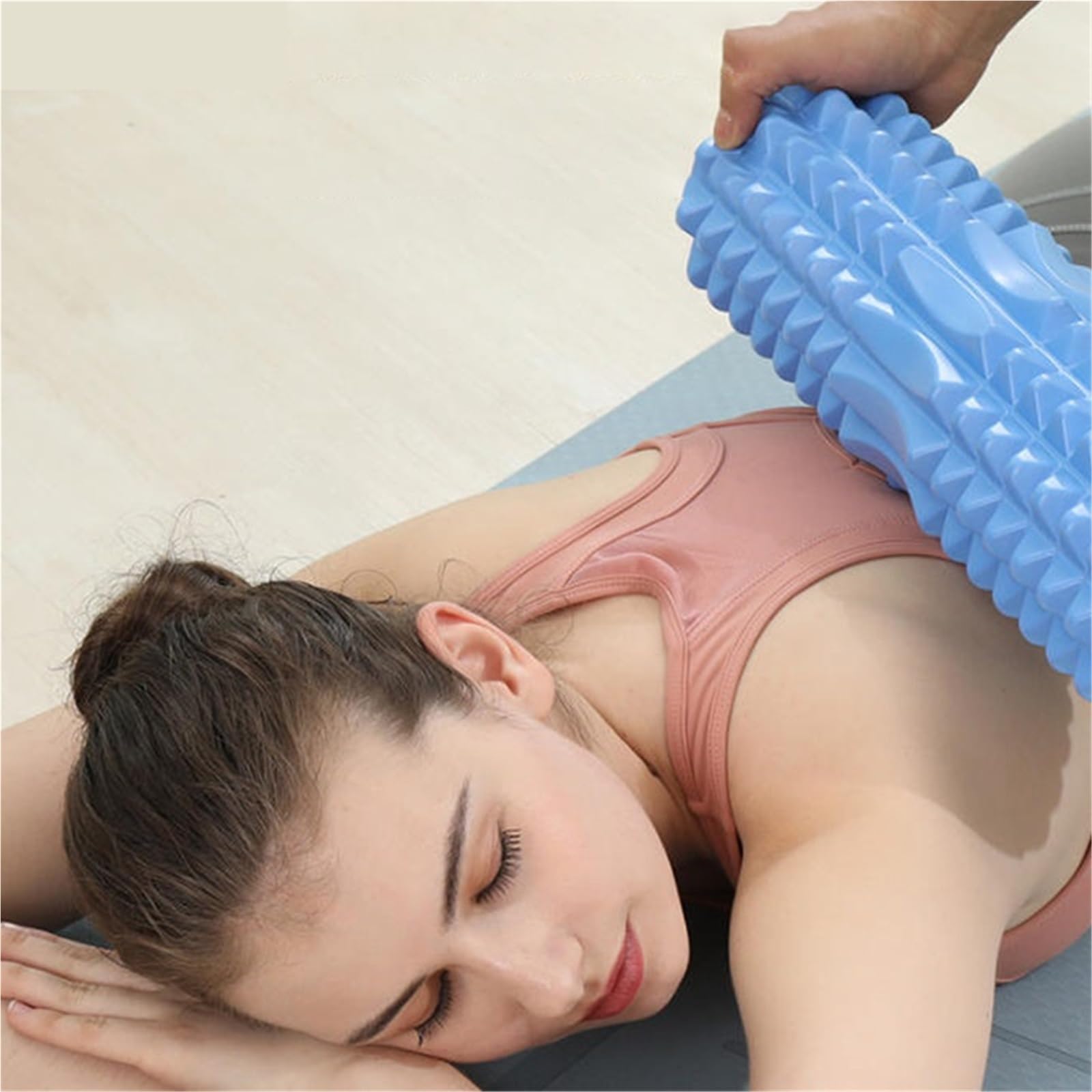 2 pezzi di rullo schiuma EVA cavo for yoga, pilates, for colonna, rilassamento muscolare, palestra, attrezzatura for il fitness Per Sport(Orange)