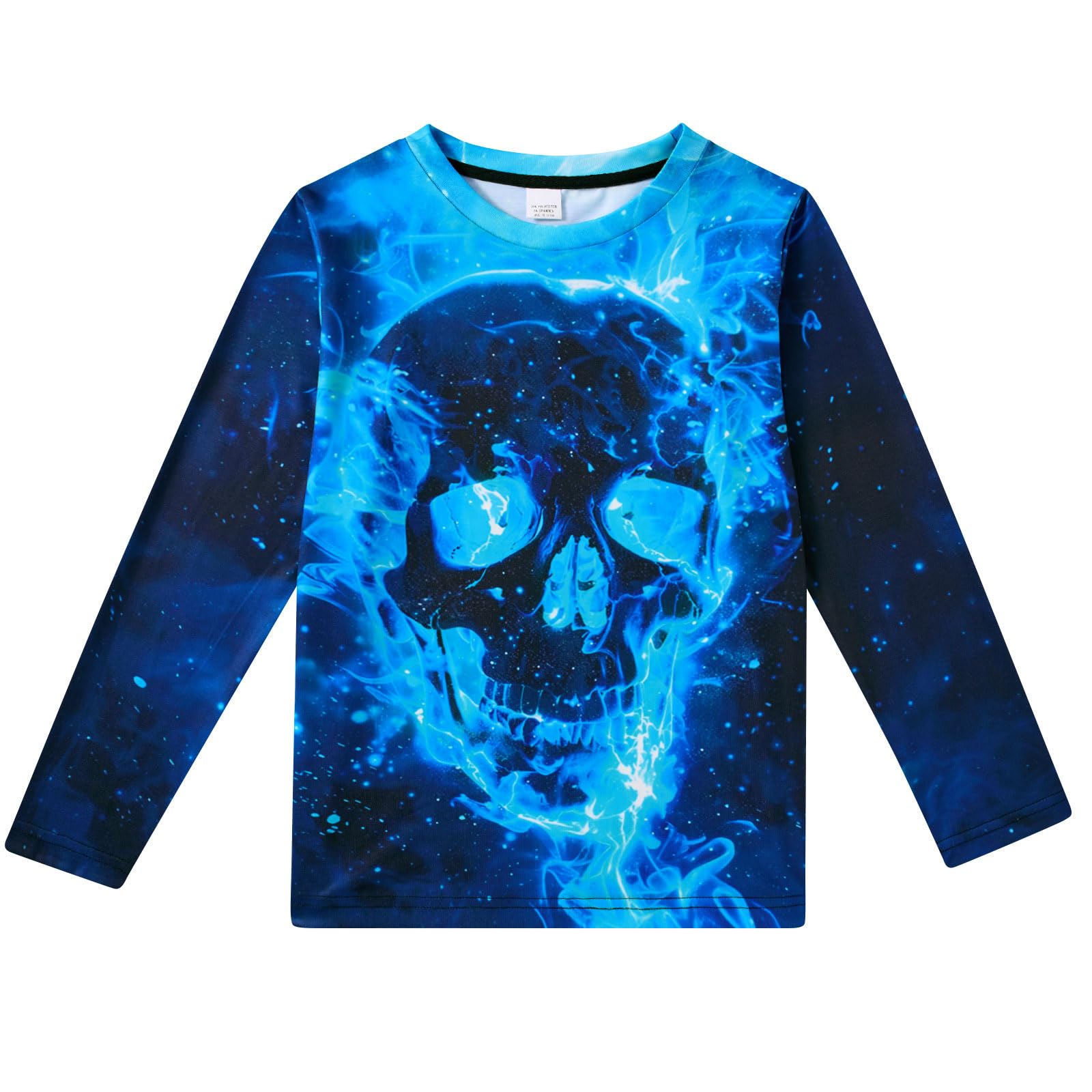 RAISEVERN Boys Girls 3D T-Shirt Graphic Print Tees Long Sleeve Shirts Size 6-14