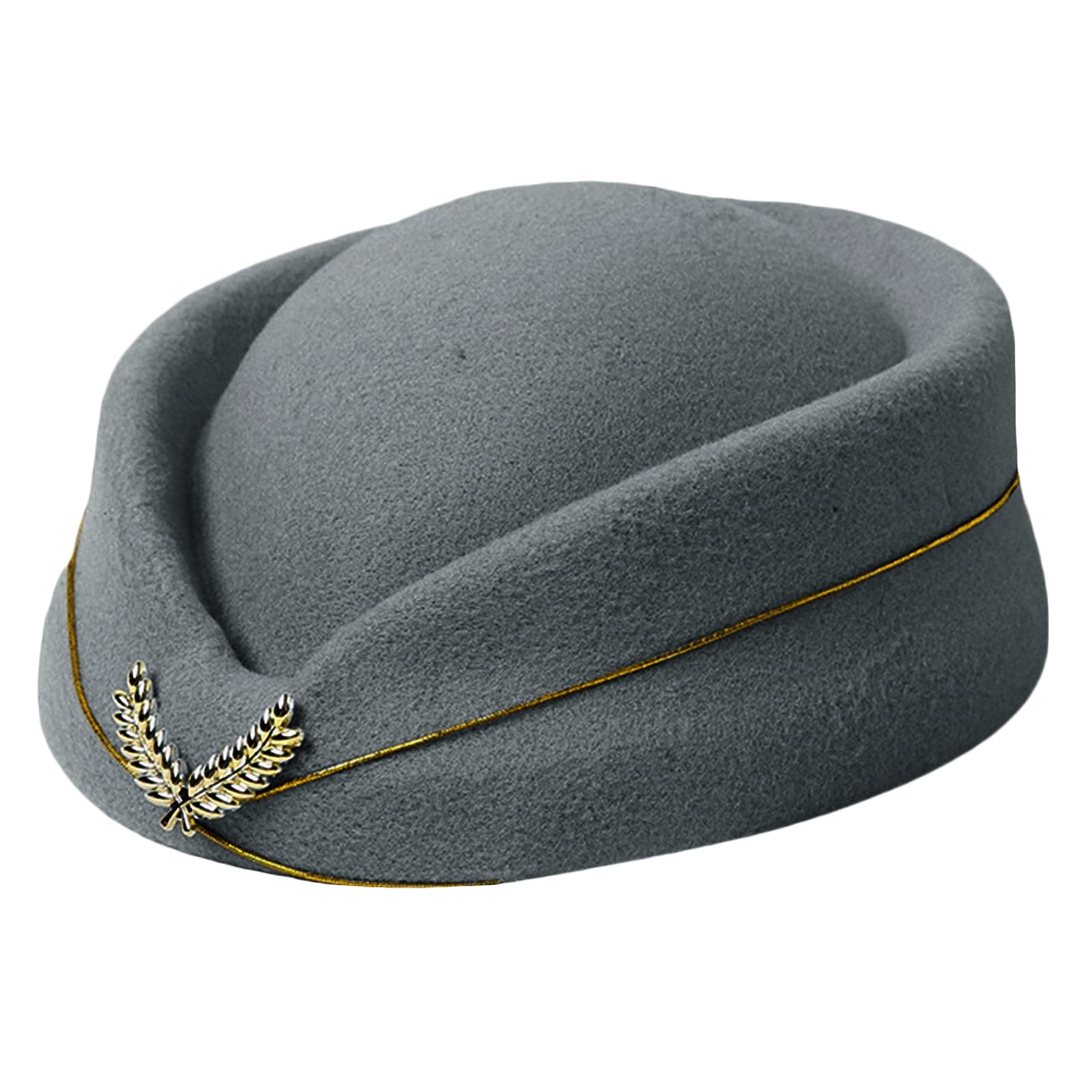 ZEPFJHE Stewardess Hat Formal Uniform Caps Accessory Party, Gray
