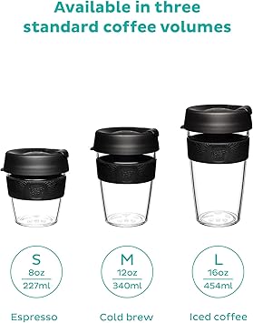 KeepCup الأصلي، خفيفة الوزن البلاستيك كوب قهوة قابلة لإعادة الاستخدام مع غطاء سبر سبلاش بروف - 8 oz/227 ml - Eventide
