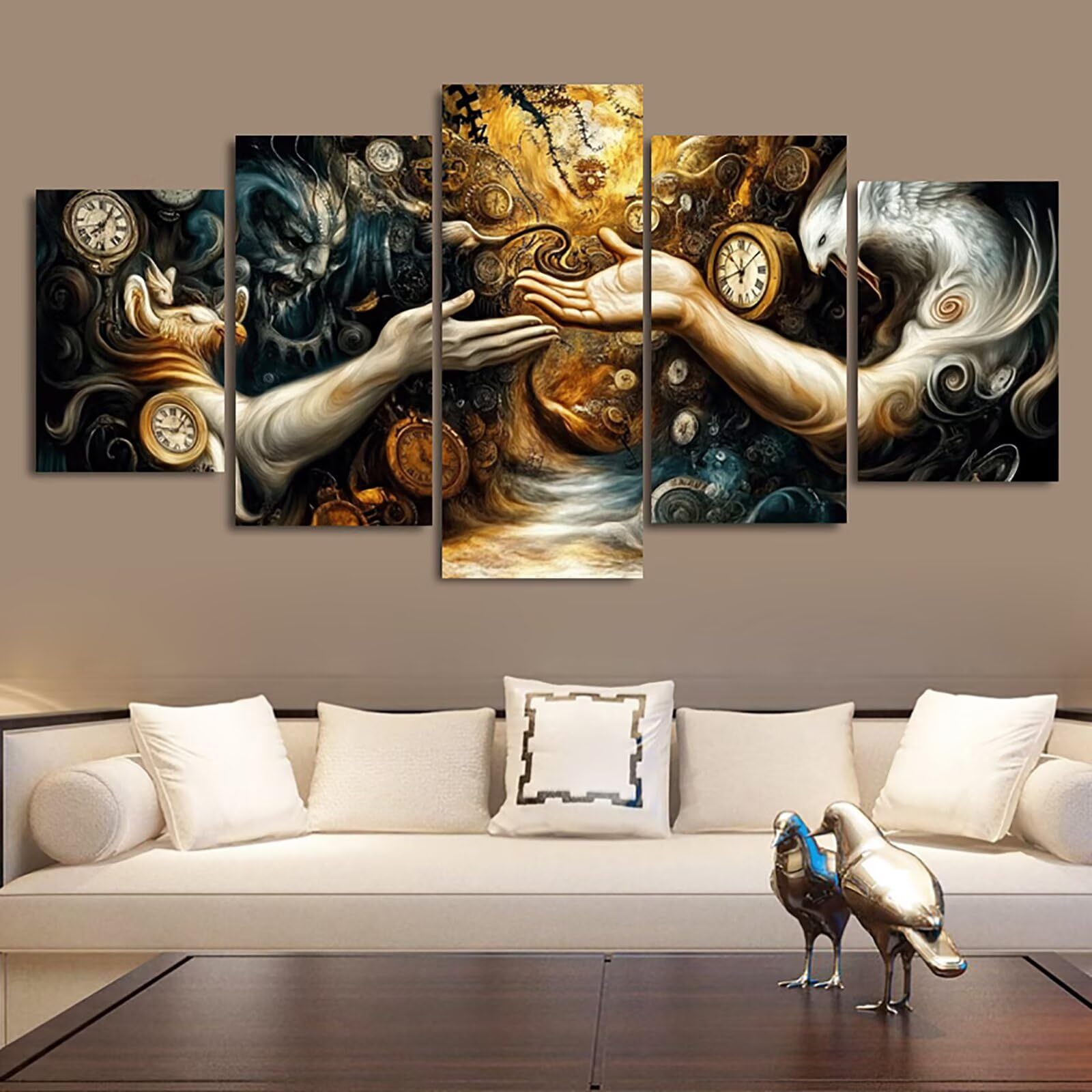 Diamond Painting Erwachsene Groß XXL 5 Teilig 100x200cm, 5D Diamond Painting Abstrakt Diamant Paintings Bilder Bastel Sets, Malen Nach Zahlen Erwachsene, Bausätze für Diamantmalerei Fantasie 0m-1046